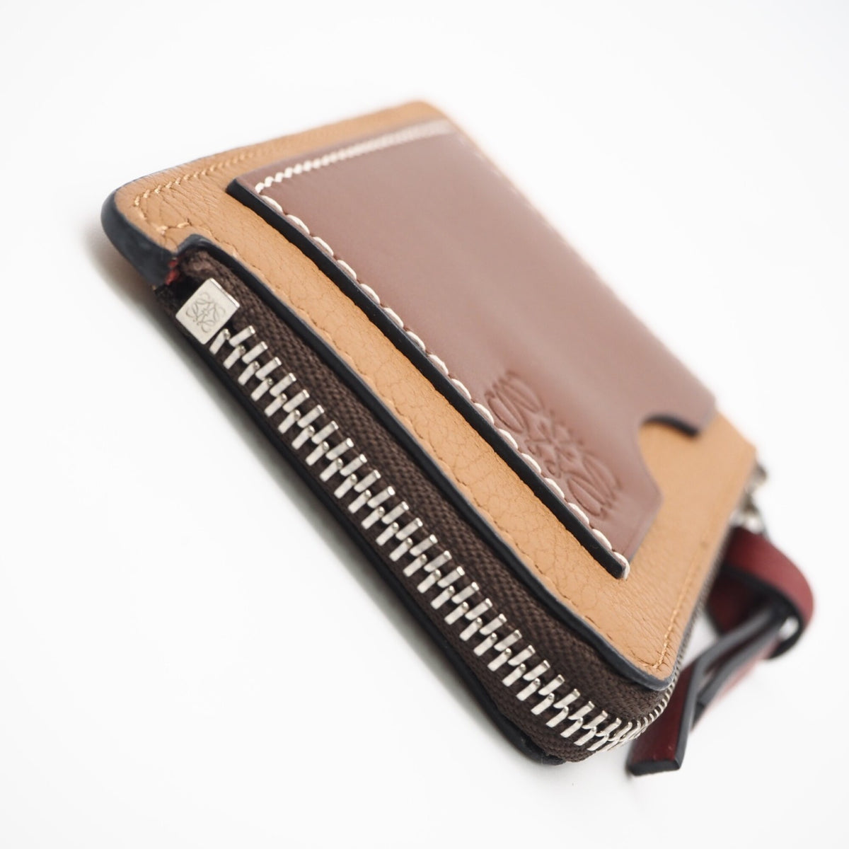 Loewe Brown Red Color Leather Coin Purse/Coin Case (Pre-Owned)