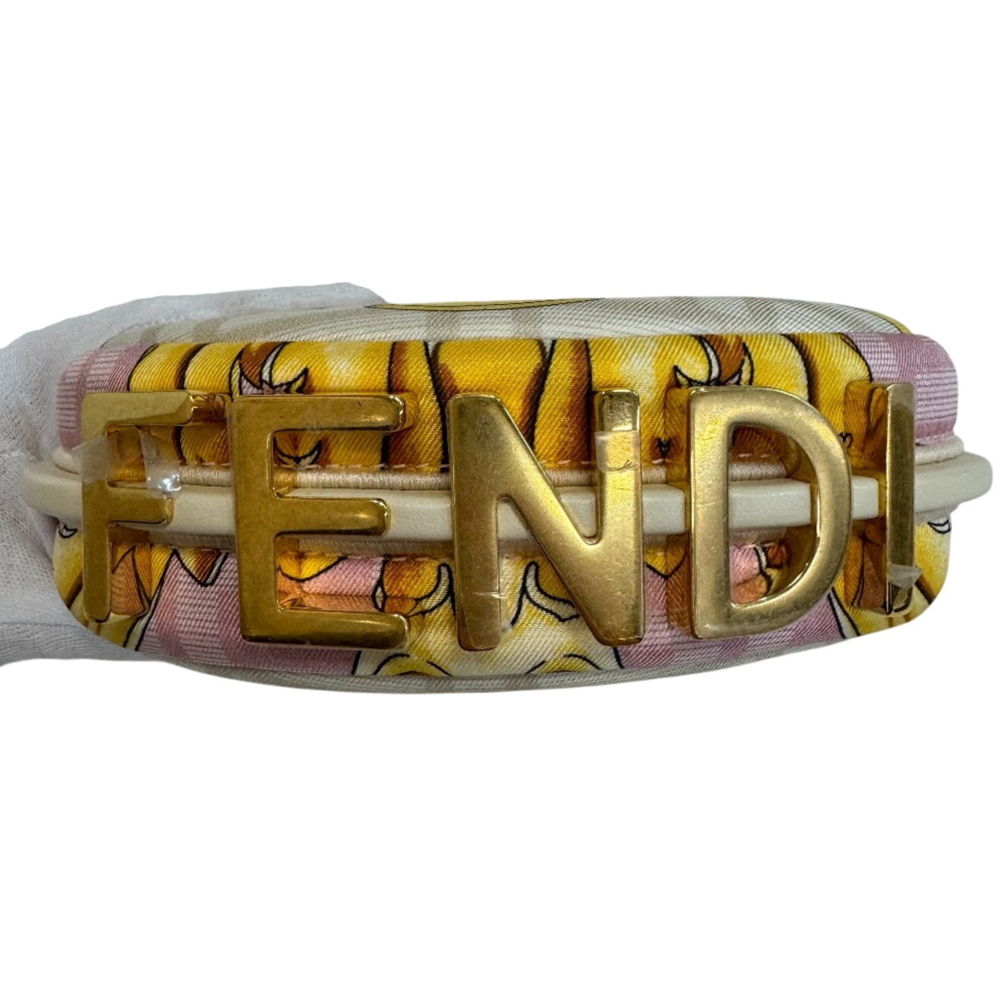 Fendi Pink Nylon Leather Handbag Pouch (Pre-Owned)