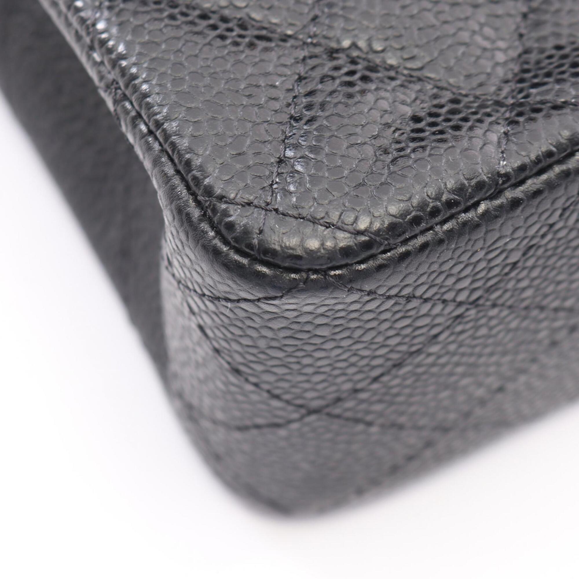 Chanel Black Leather Handbag Shoulder Bag (Pre-Owned)