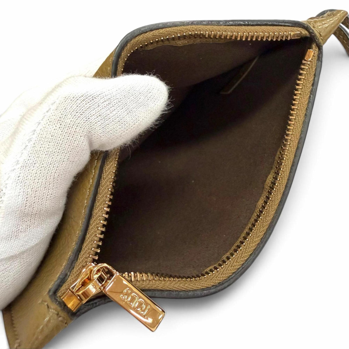Tod's Olive Leather Pouch Shopping Bag Shoulder Bag Tote Bag (Pre-Owned)