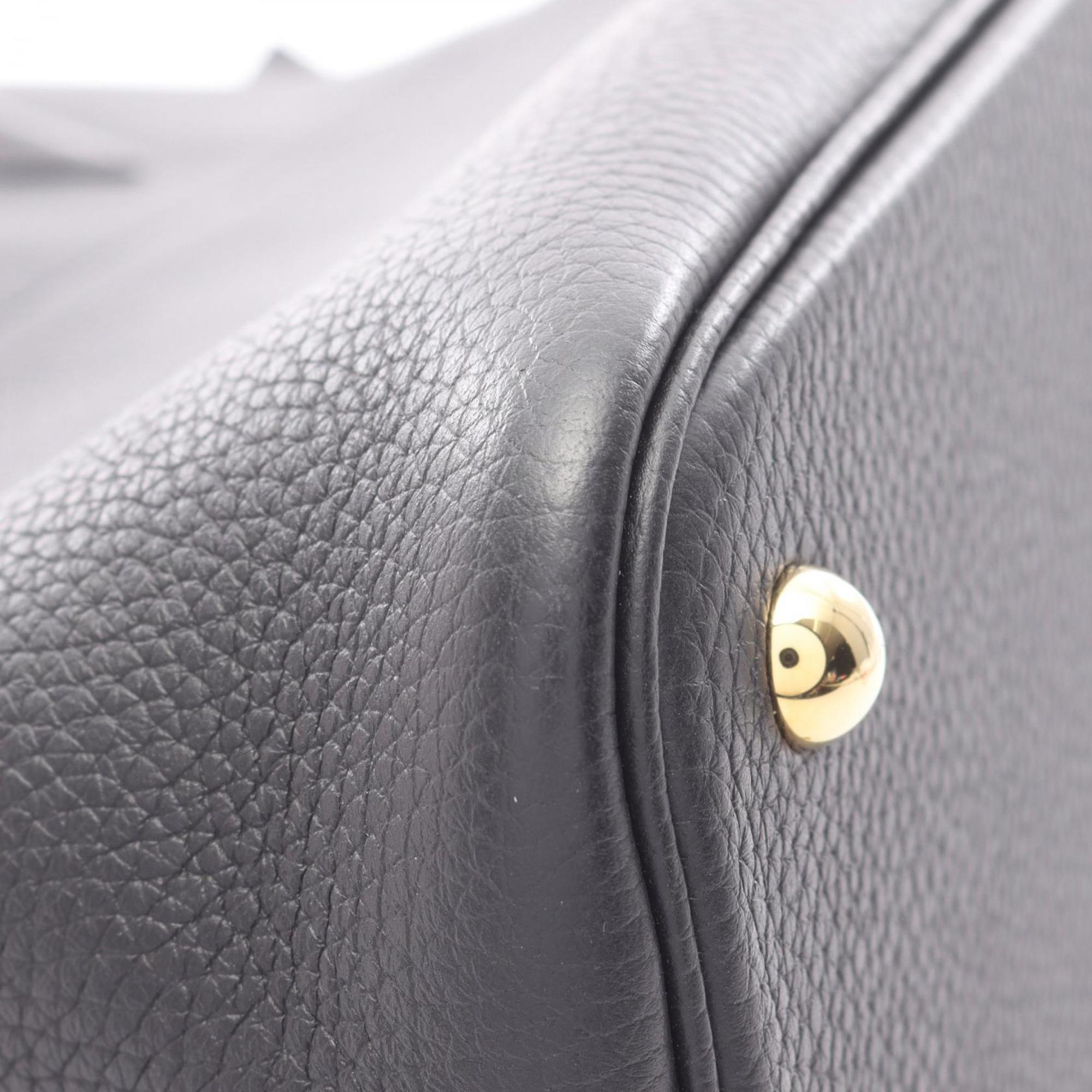 Hermes Black Taurillon Clemence Leather Handbag (Pre-Owned)