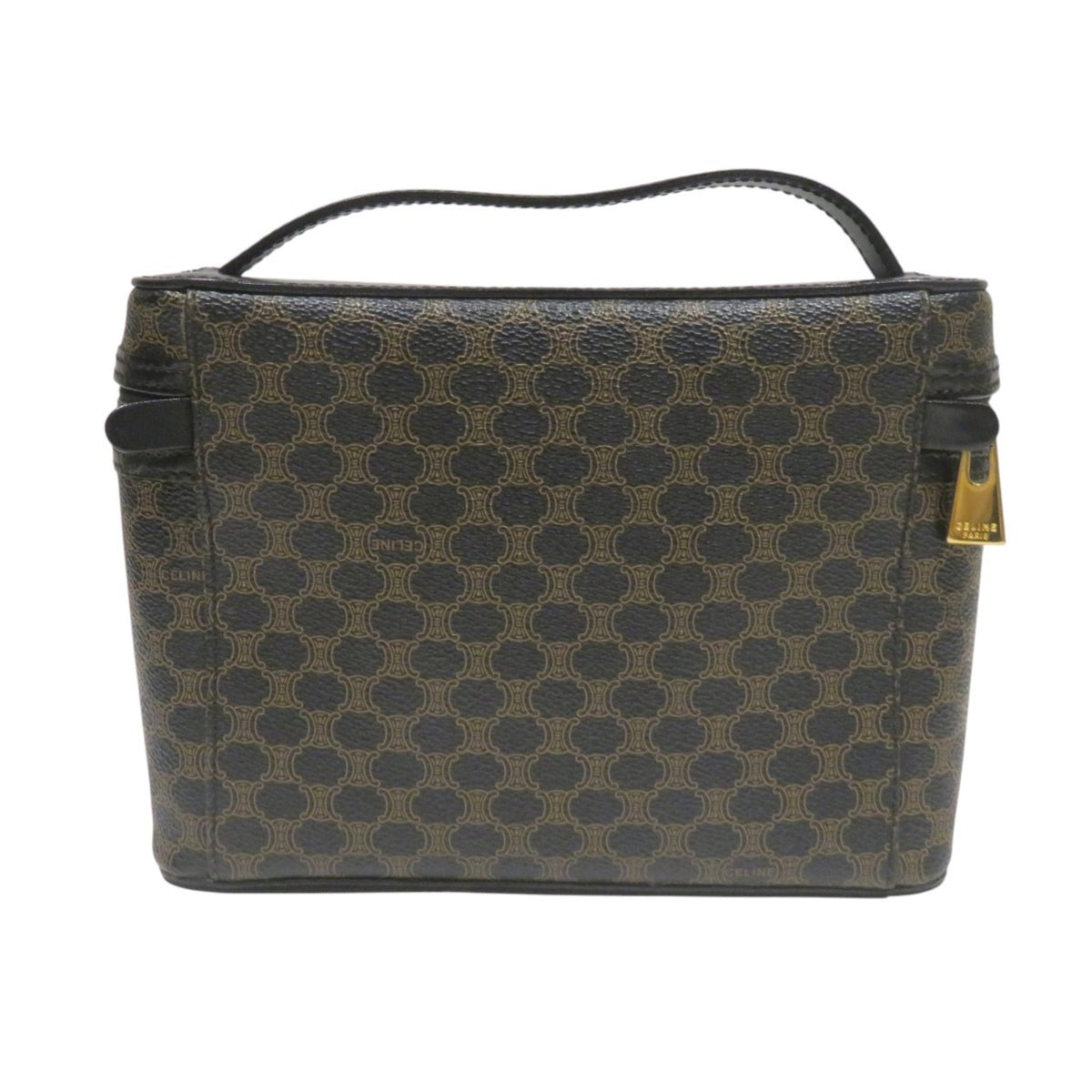 Celine Macadam Black Brown Pvc Leather Vanity Bag (Pre-Owned)