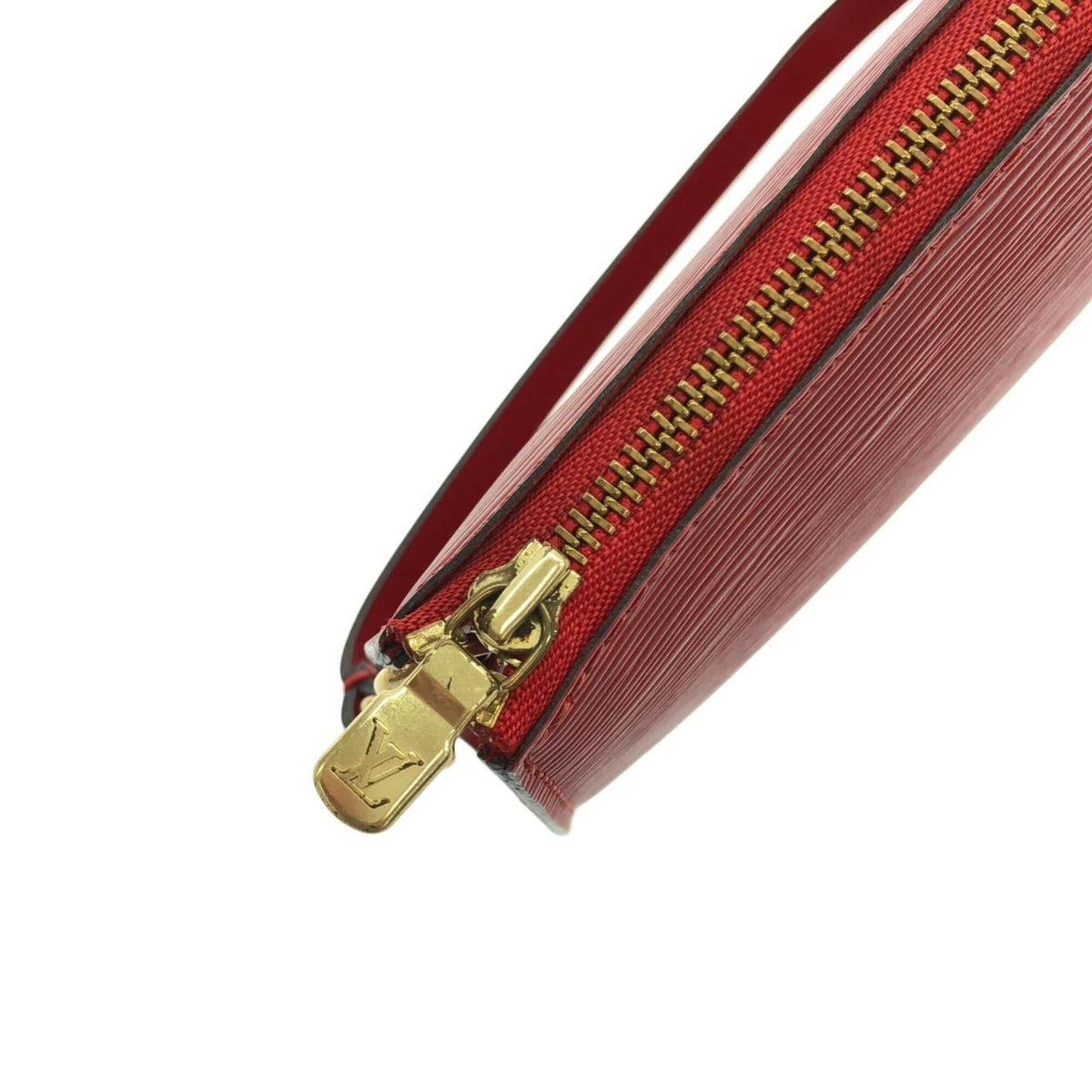 Louis Vuitton Red Color Leather Pochette Pouch (Pre-Owned)