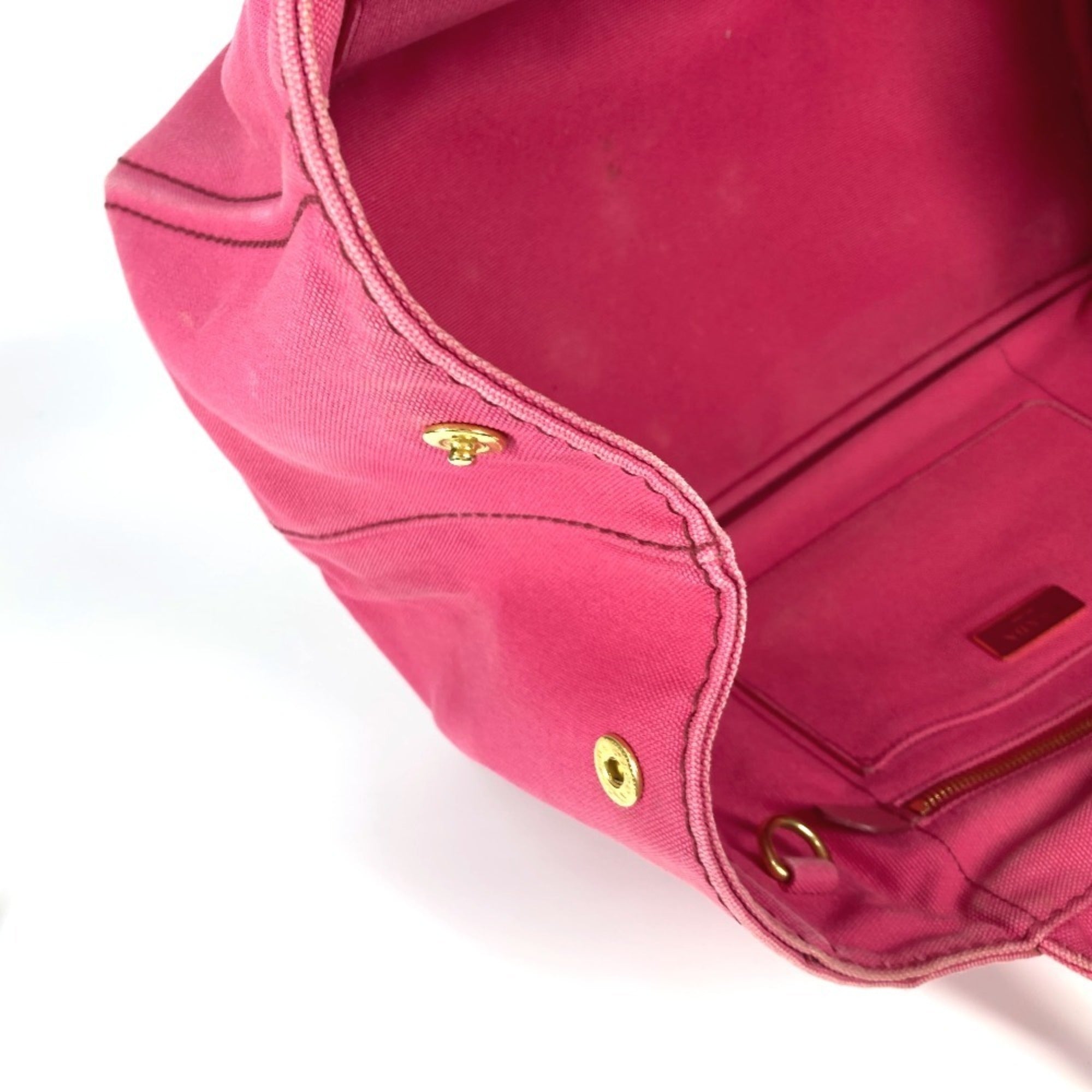 Prada Pink Canvas Handbag Tote Bag (Pre-Owned)