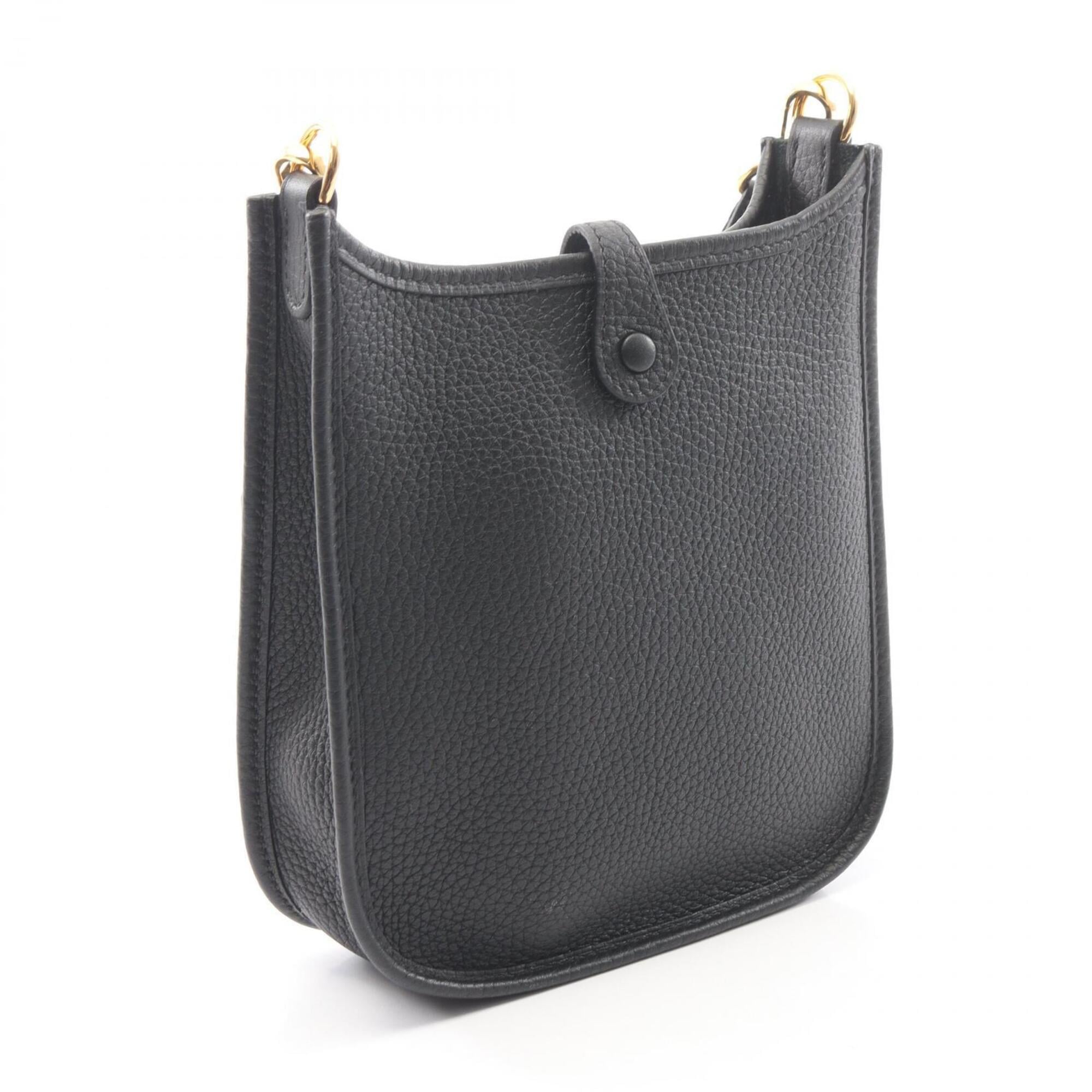Hermes Black Taurillon Clemence Leather Handbag Shoulder Bag (Pre-Owned)