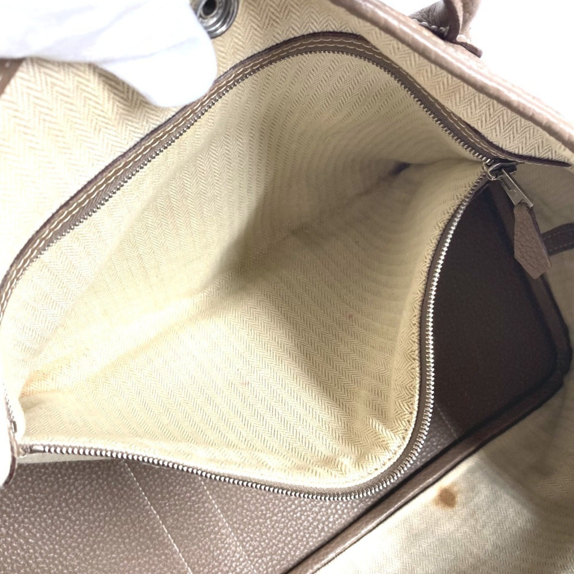 Hermes Beige Etoupe Gray Negonda Leather Handbag Shoulder Bag Tote Bag (Pre-Owned)
