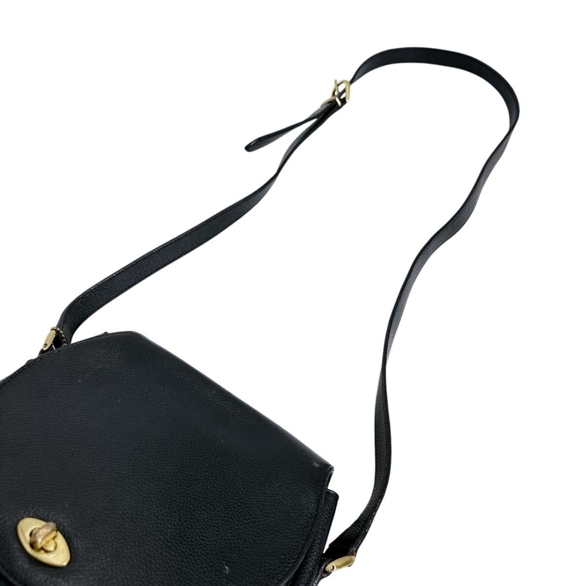 Coach Black Leather Handbag Shoulder Bag (Pre-Owned)