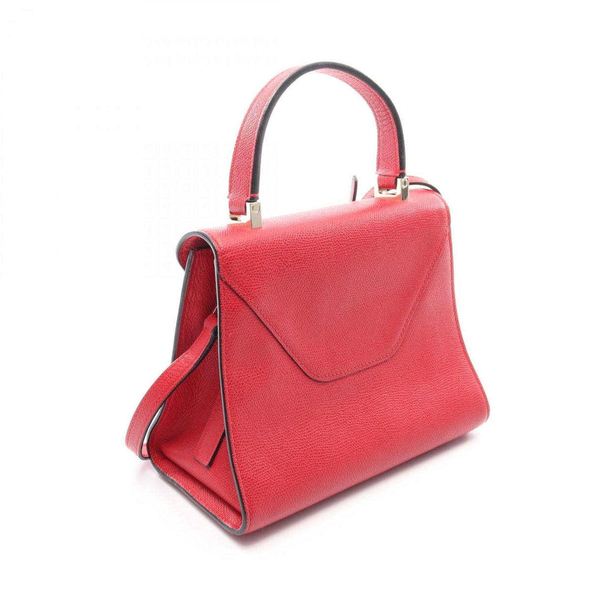 Valextra Red Color Leather Handbag Shoulder Bag (Pre-Owned)