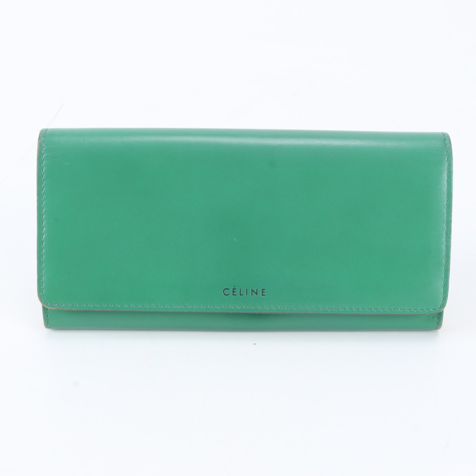 Celine Green Leather Coin Purse/Coin Case (Pre-Owned)