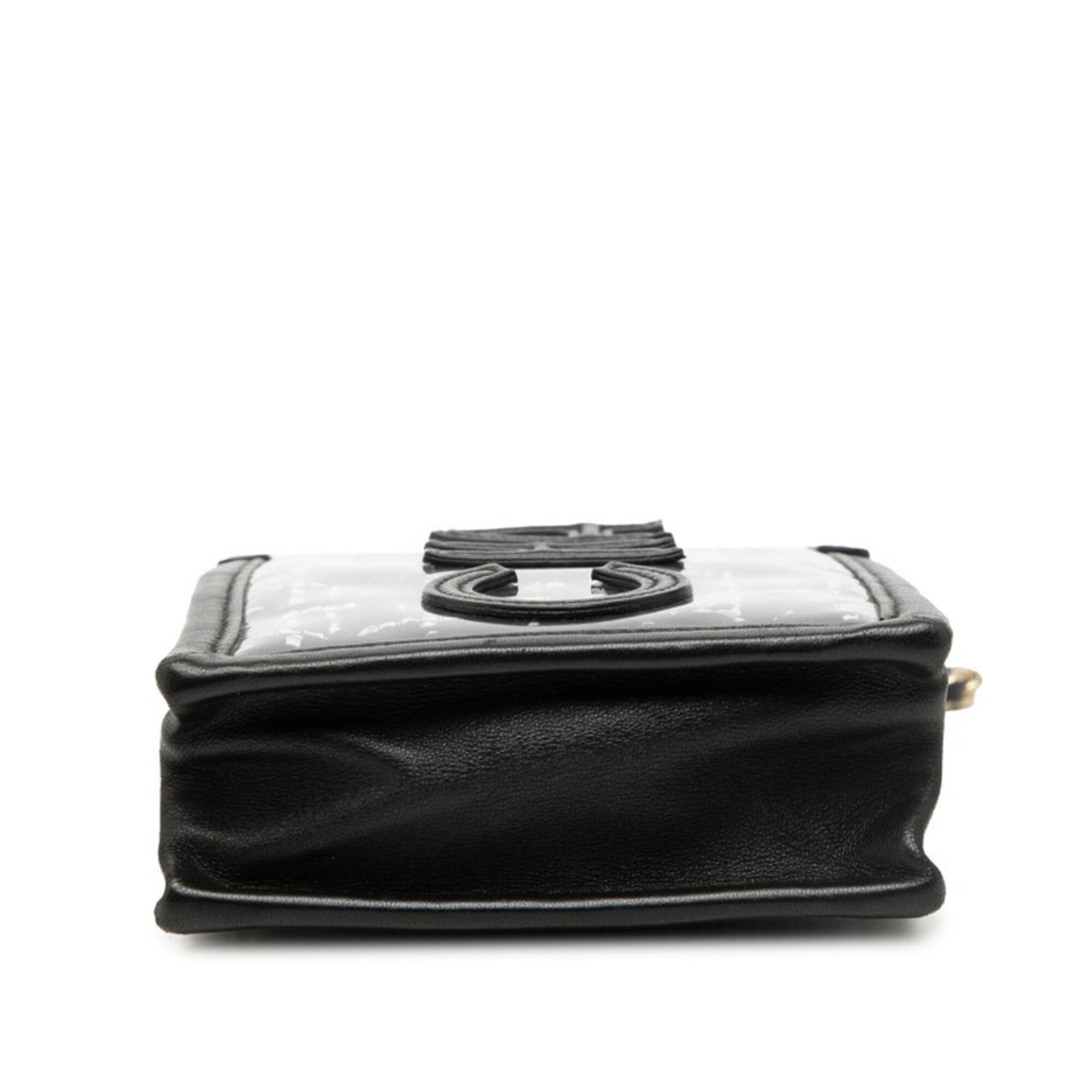 Chanel Black Vinyl Leather Shoulder Bag (Pre-Owned)