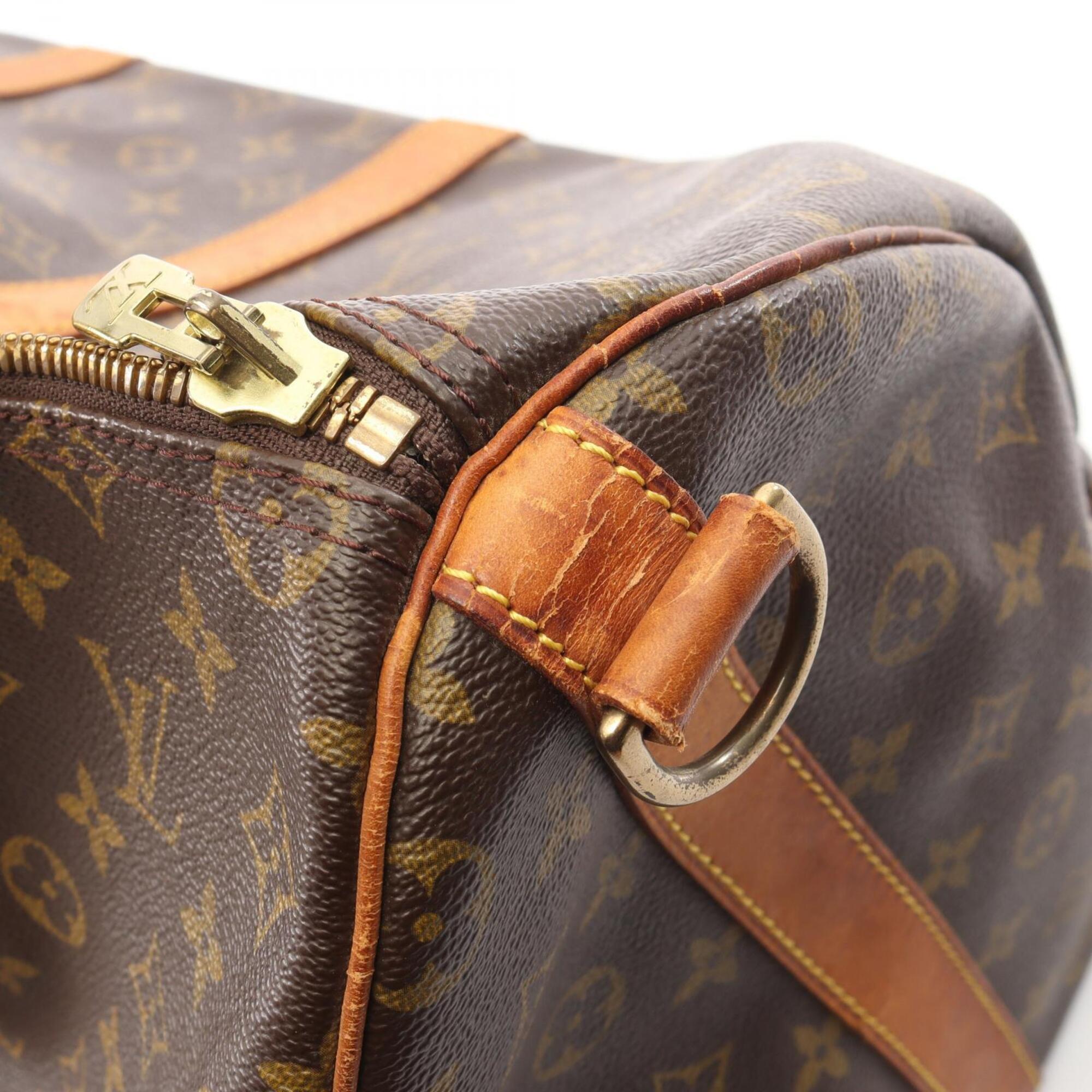 Louis Vuitton Brown Coated Canvas Leather Boston Bag Handbag (Pre-Owned)