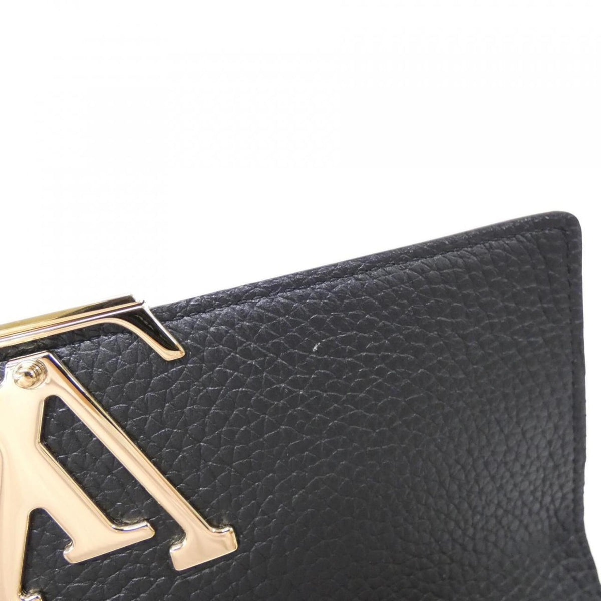 Louis Vuitton Black Leather Long Wallet (Bi-Fold) (Pre-Owned)