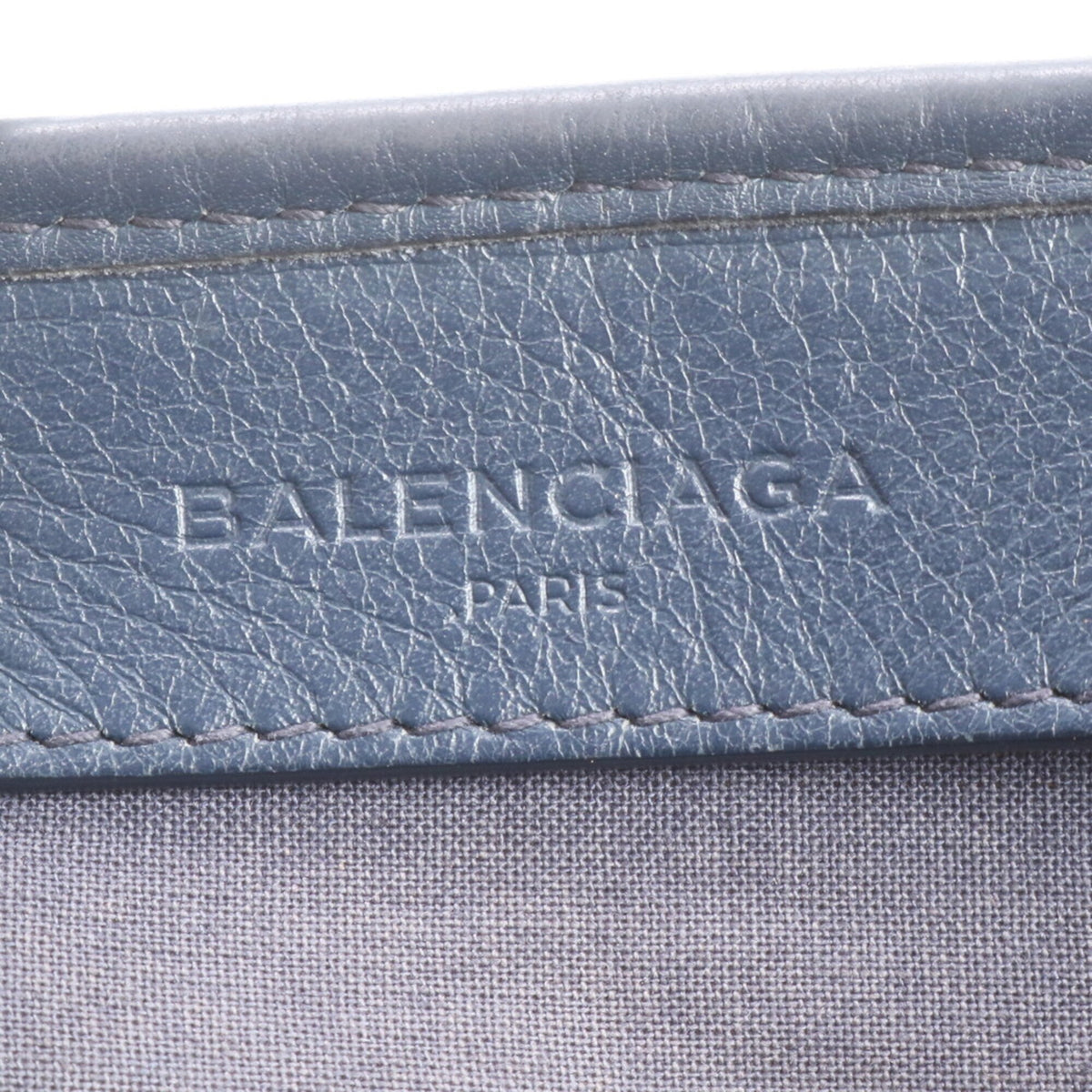 Balenciaga Beige Navy Leather Canvas Handbag Pouch Shoulder Bag Tote Bag (Pre-Owned)