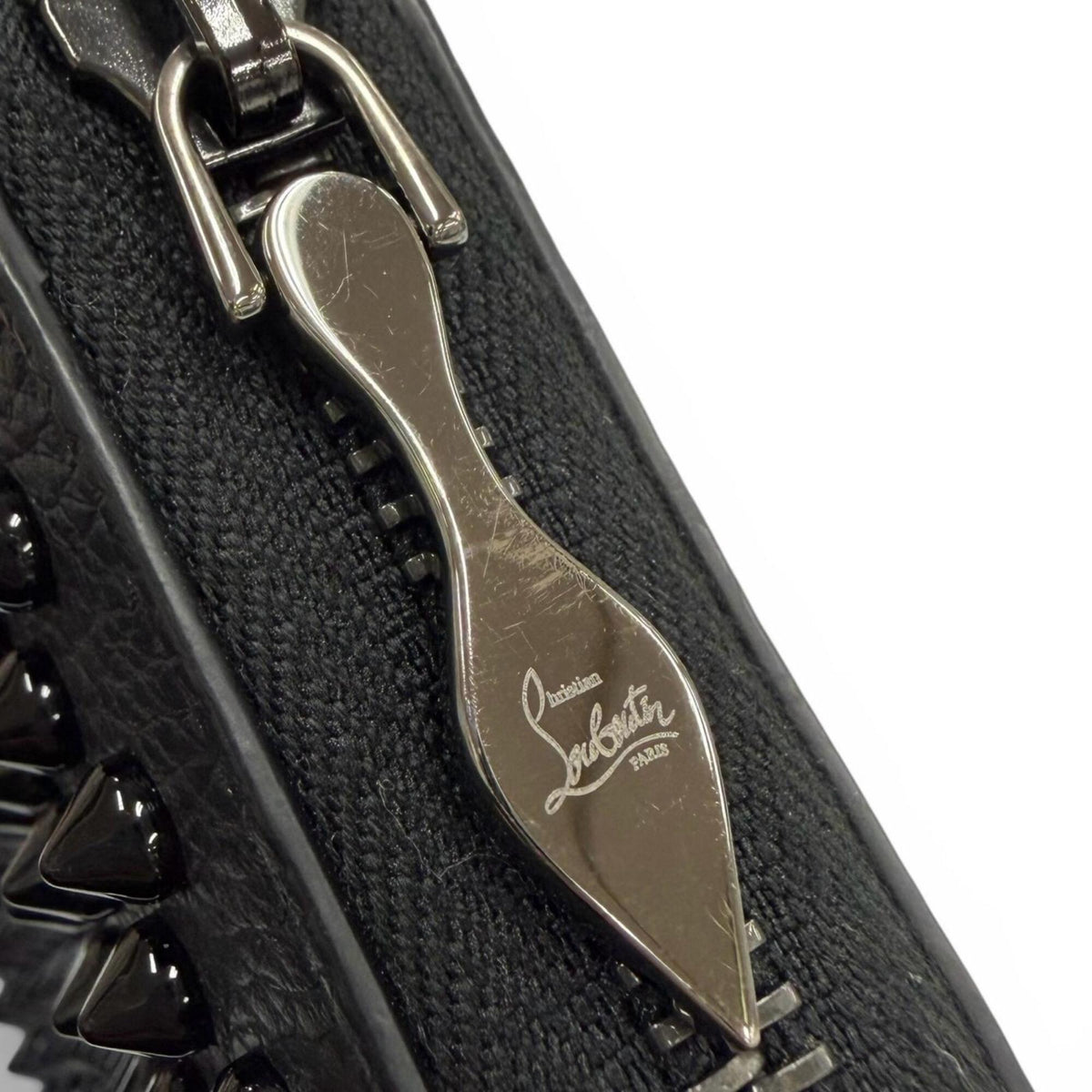 Christian Louboutin Black Leather Long Wallet (Bi-Fold) (Pre-Owned)