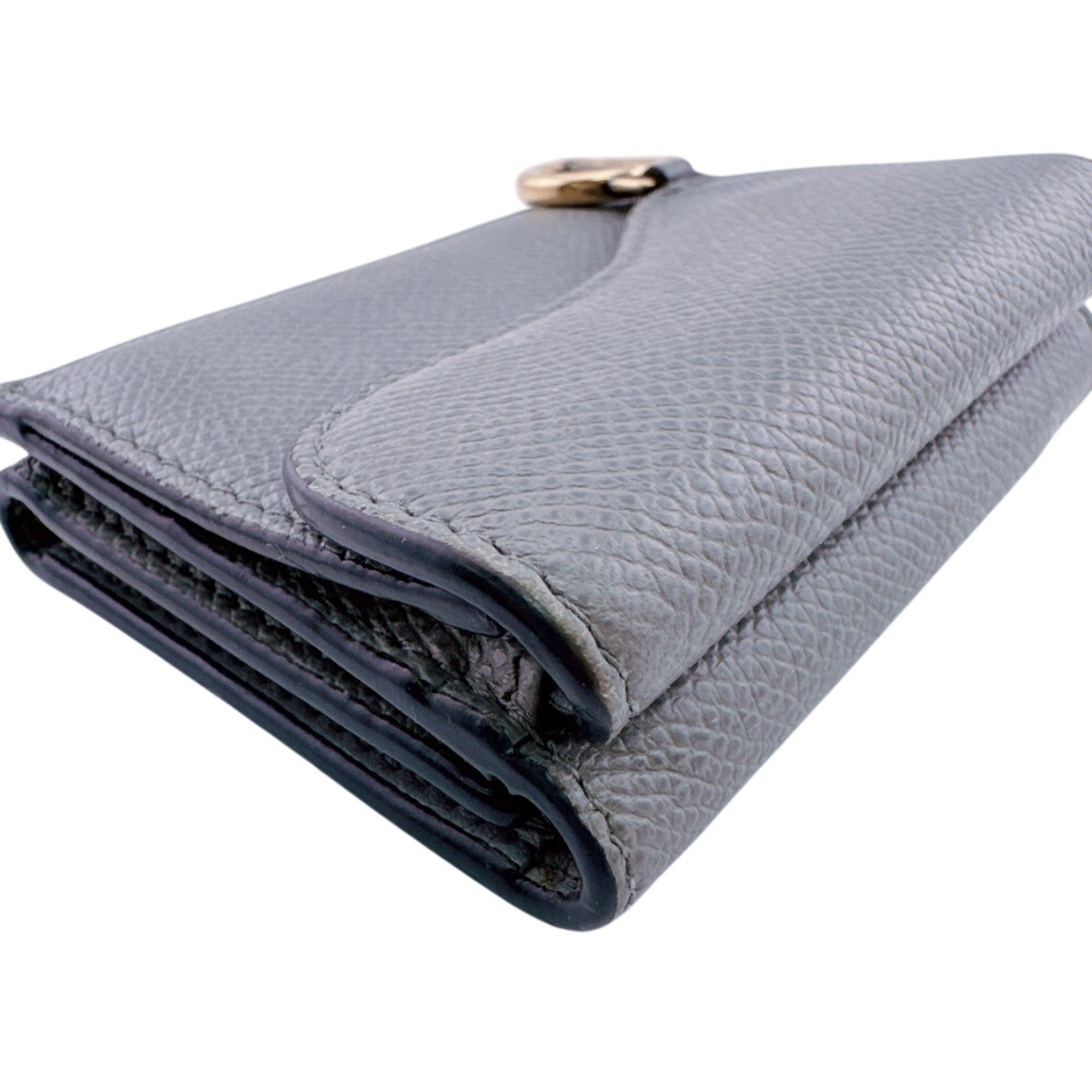 Christian Dior Gray Leather Wallet (Tri-Fold) (Pre-Owned)