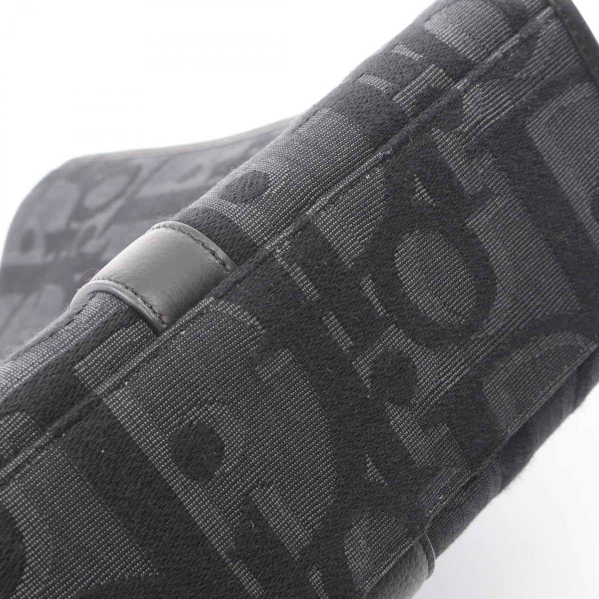 Christian Dior Black Canvas Leather Handbag Tote Bag (Pre-Owned)
