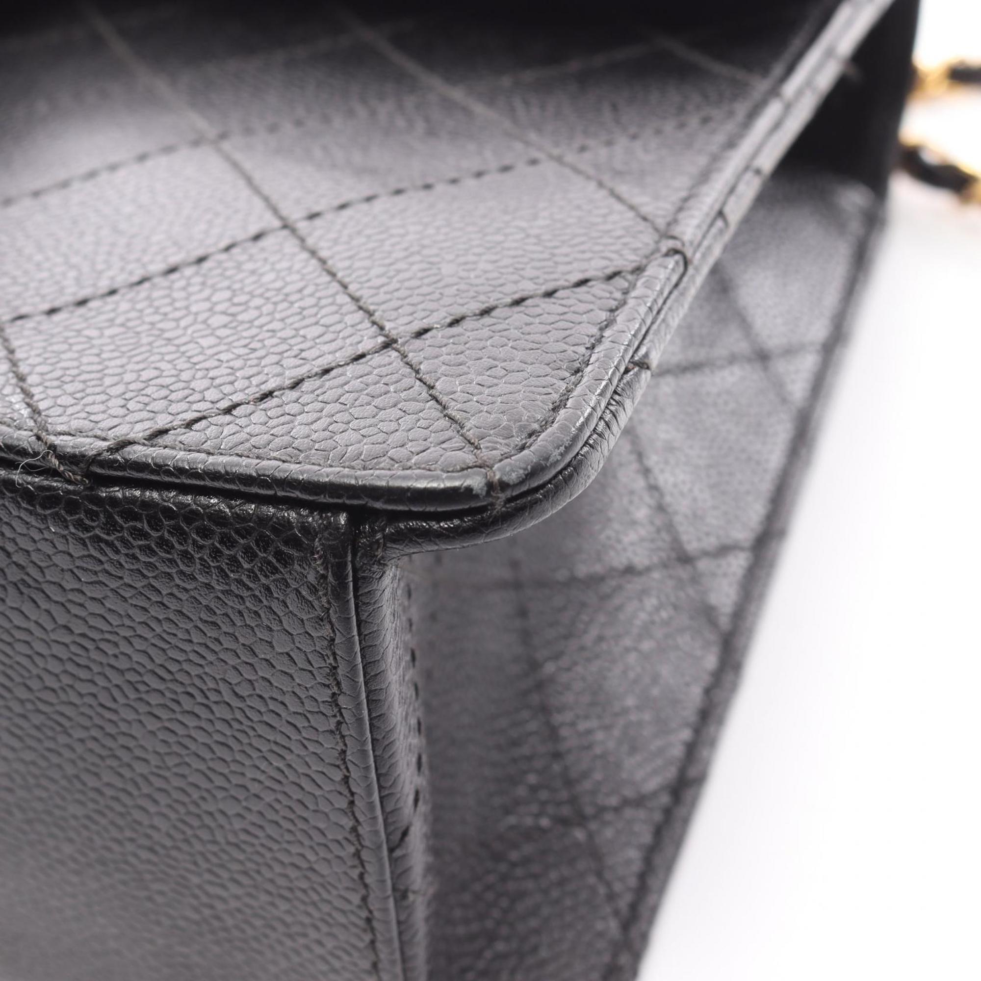 Chanel Black Grained Calfskin Handbag Shoulder Bag (Pre-Owned)