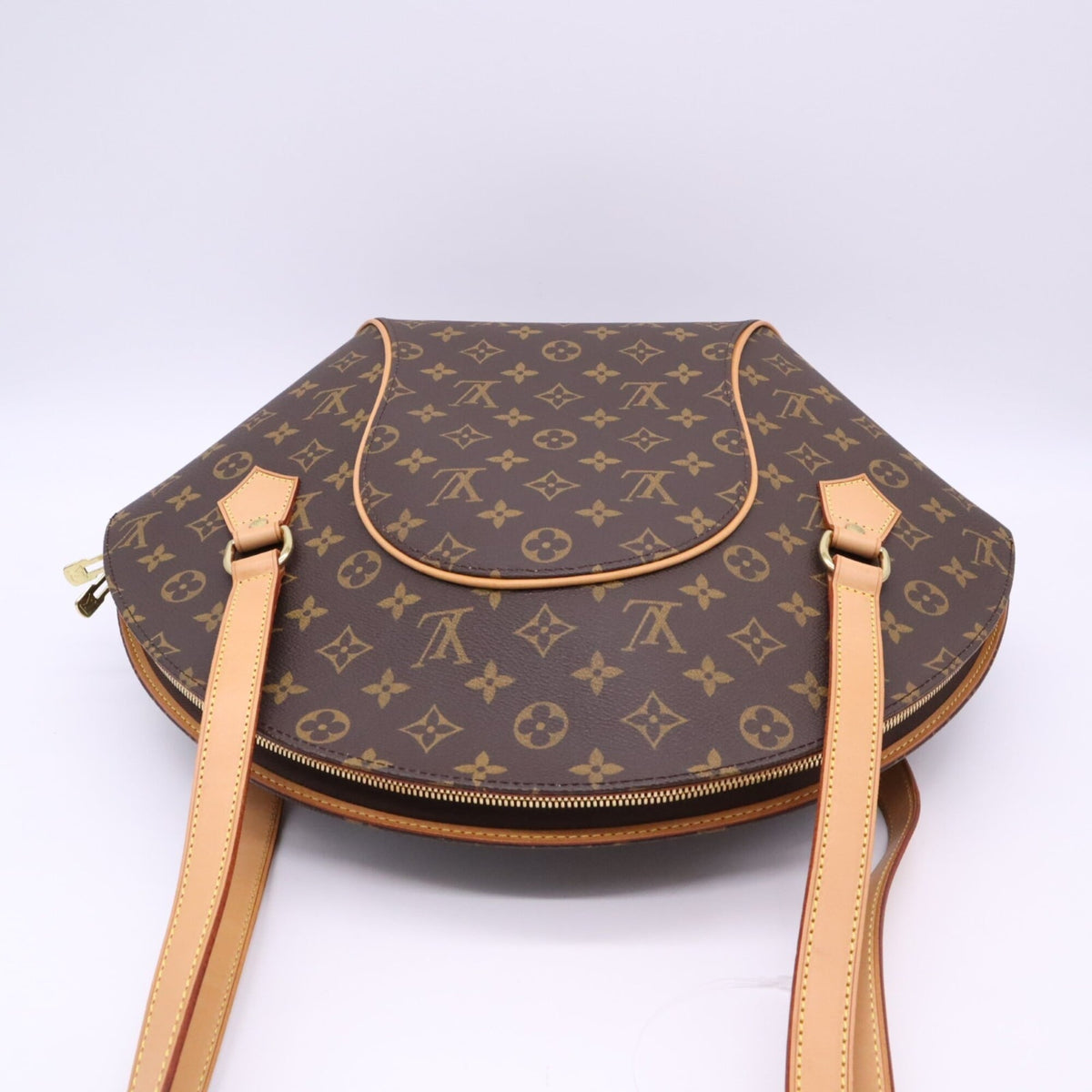 Louis Vuitton Beige Brown Coated Canvas Leather Handbag (Pre-Owned)