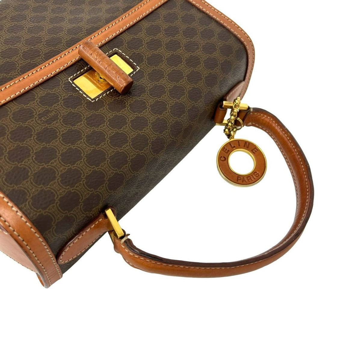 Celine Brown Leather Pvc Handbag Shoulder Bag (Pre-Owned)
