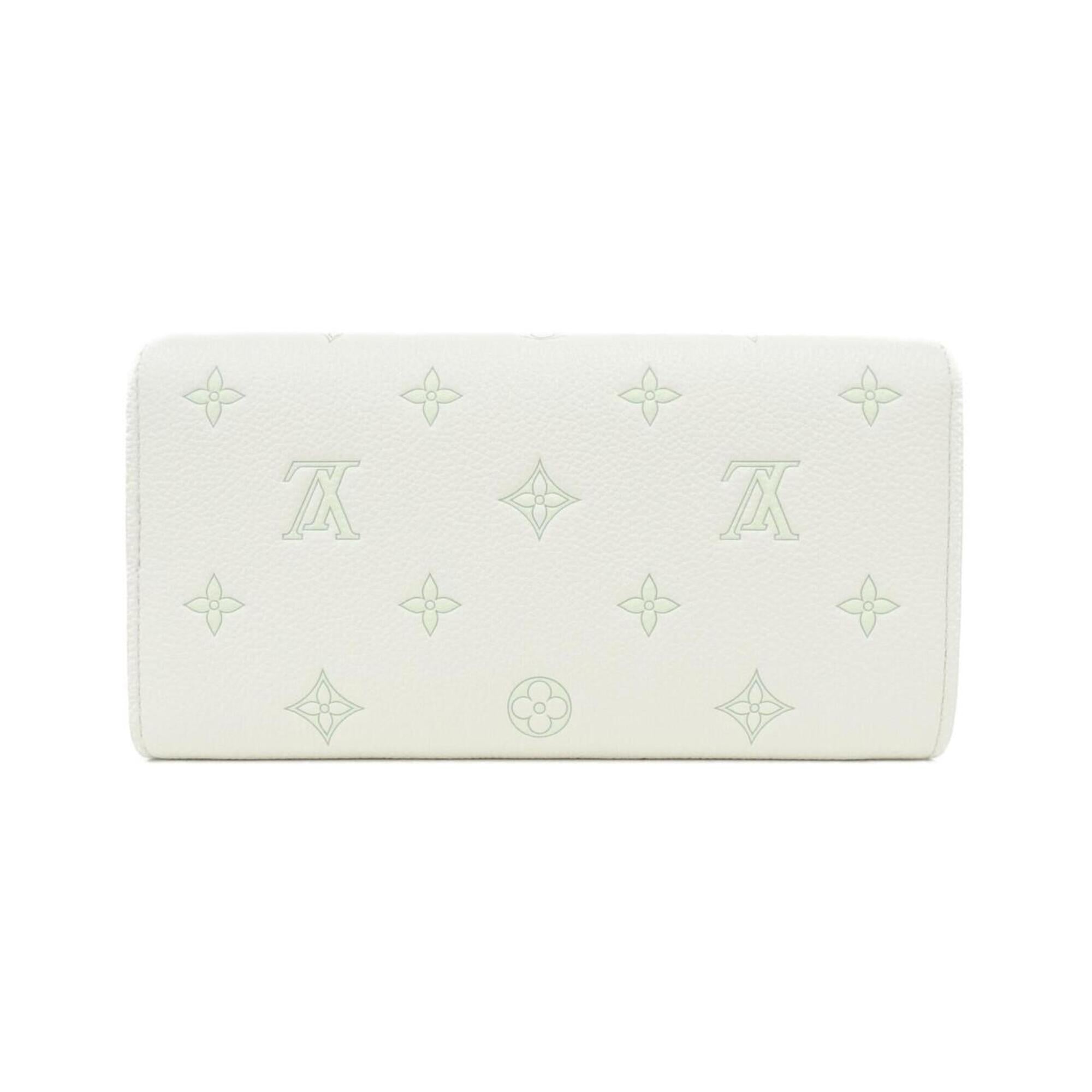 Louis Vuitton Green White Leather Long Wallet (Bi-Fold) (Pre-Owned)