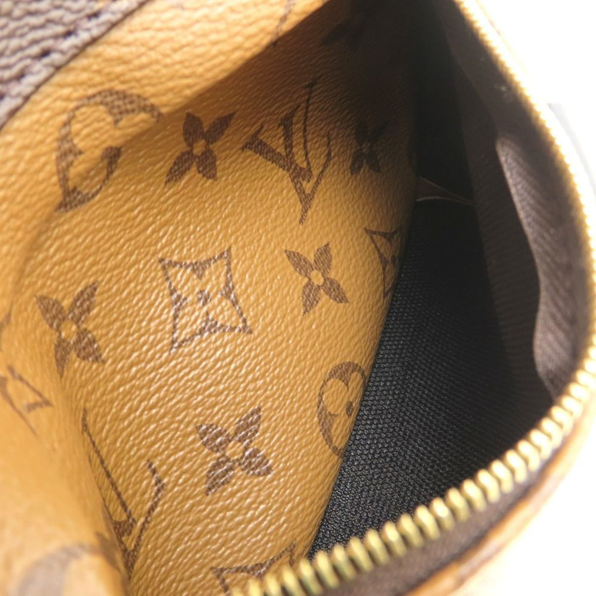 Louis Vuitton Black Brown Canvas Leather Backpack (Pre-Owned)