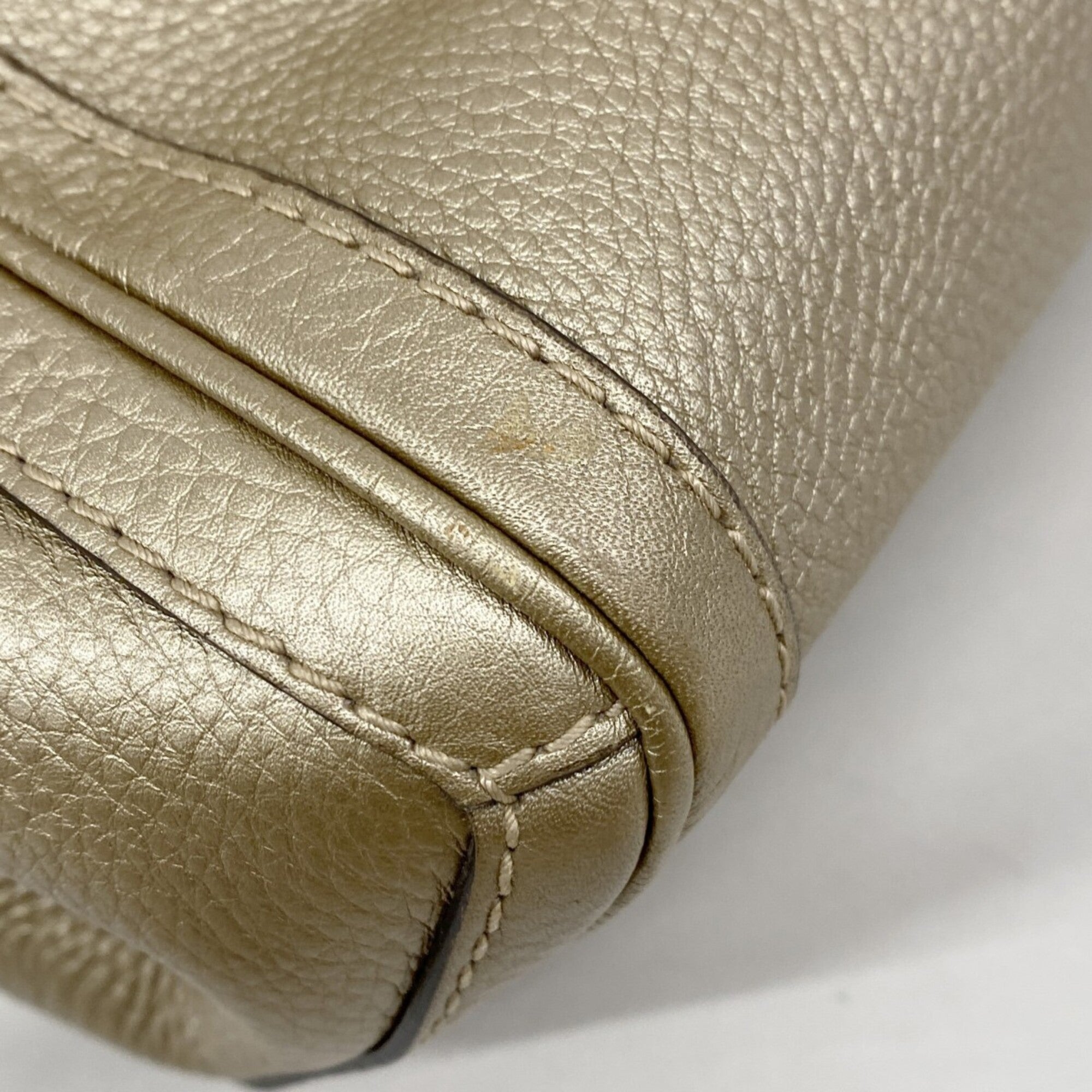 Gucci Gold Leather Tote Bag (Pre-Owned)