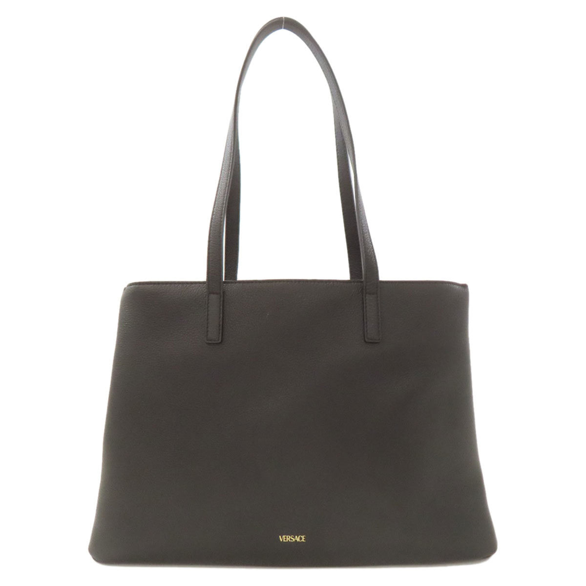 Versace Black Leather Tote Bag (Pre-Owned)