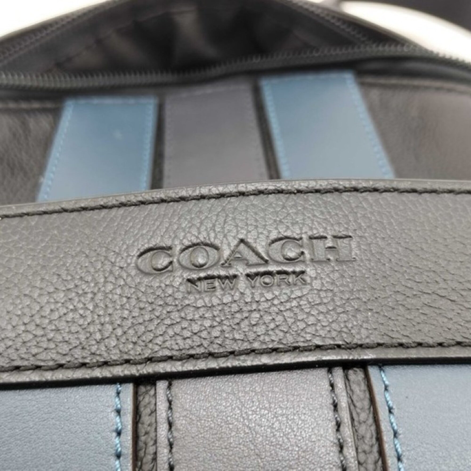Coach Black Blue Leather Shoulder Bag Sling Bag (Pre-Owned)