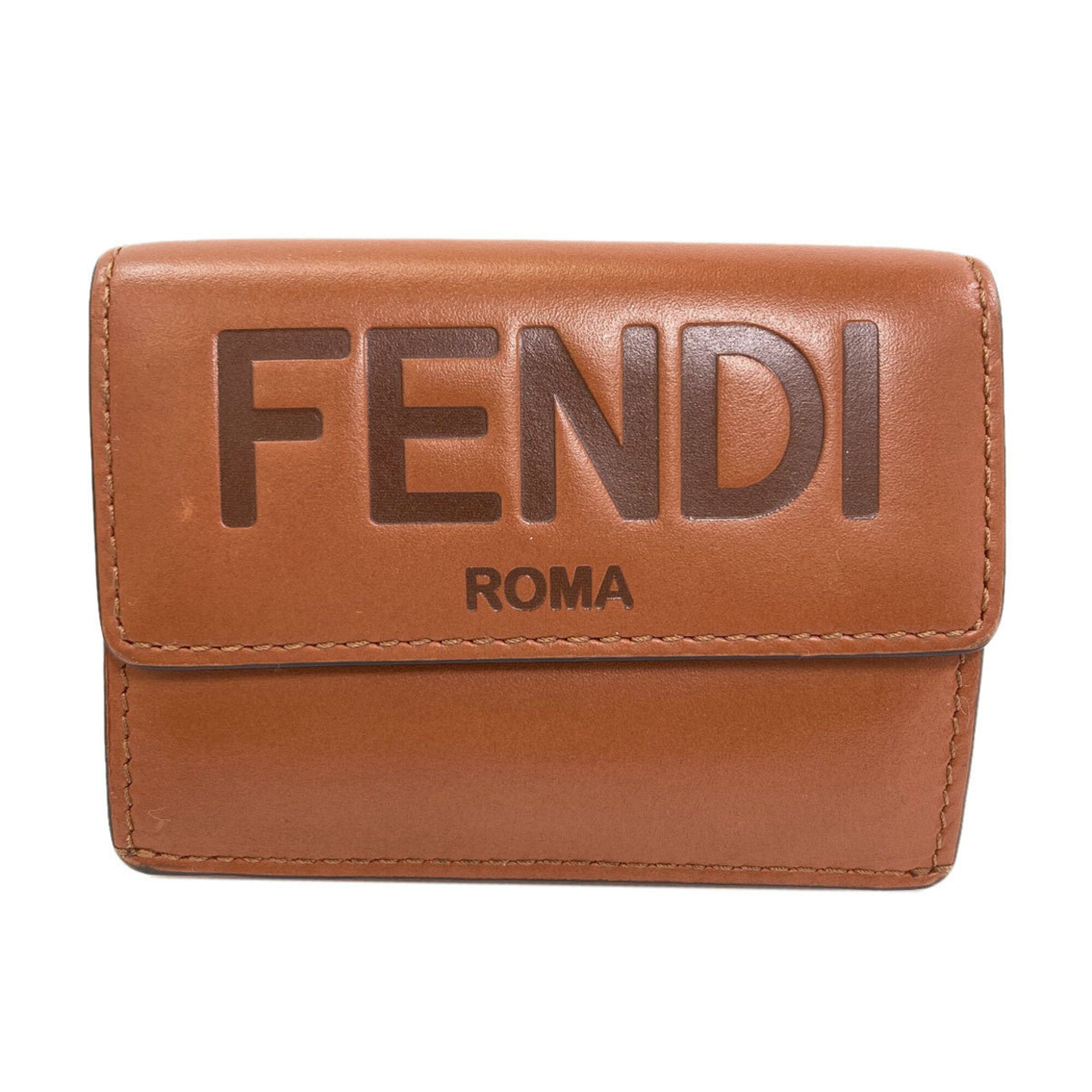 Fendi Brown Leather Wallet (Tri-Fold) (Pre-Owned)