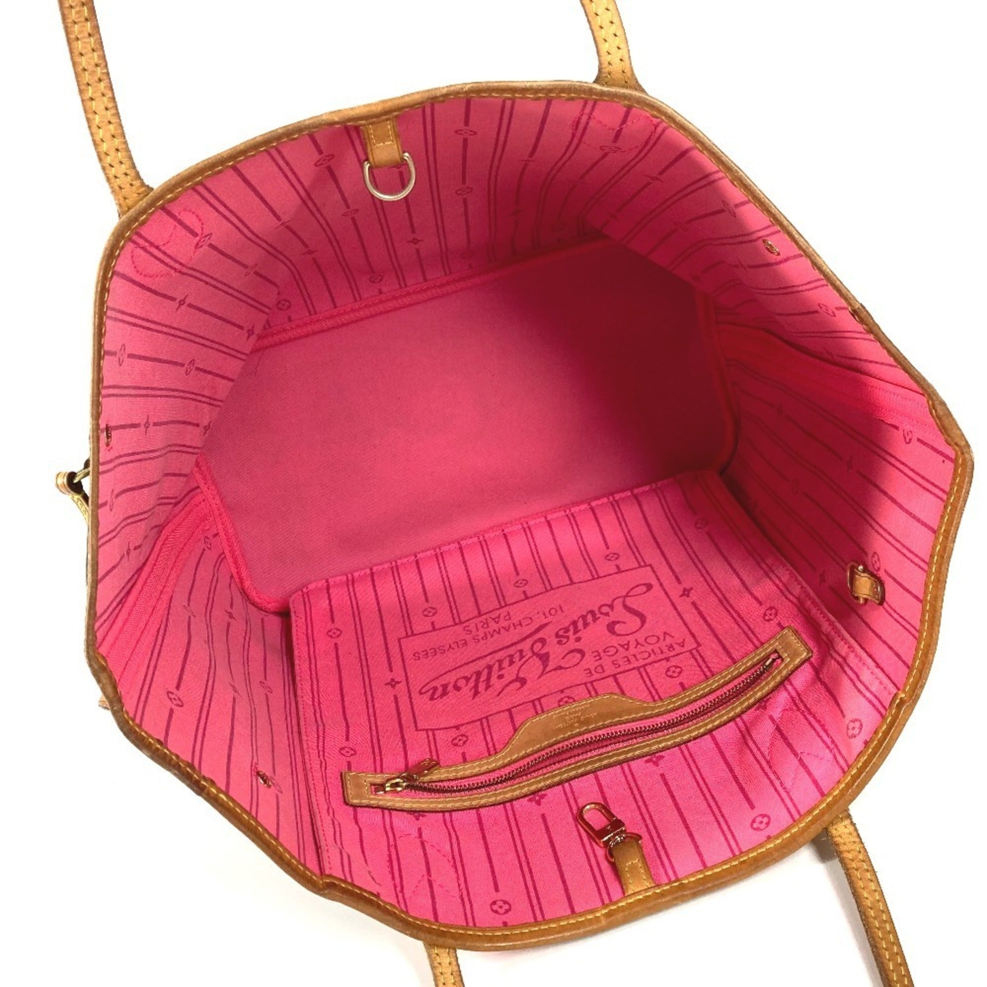 Louis Vuitton Brown Pink Canvas Shoulder Bag Tote Bag (Pre-Owned)