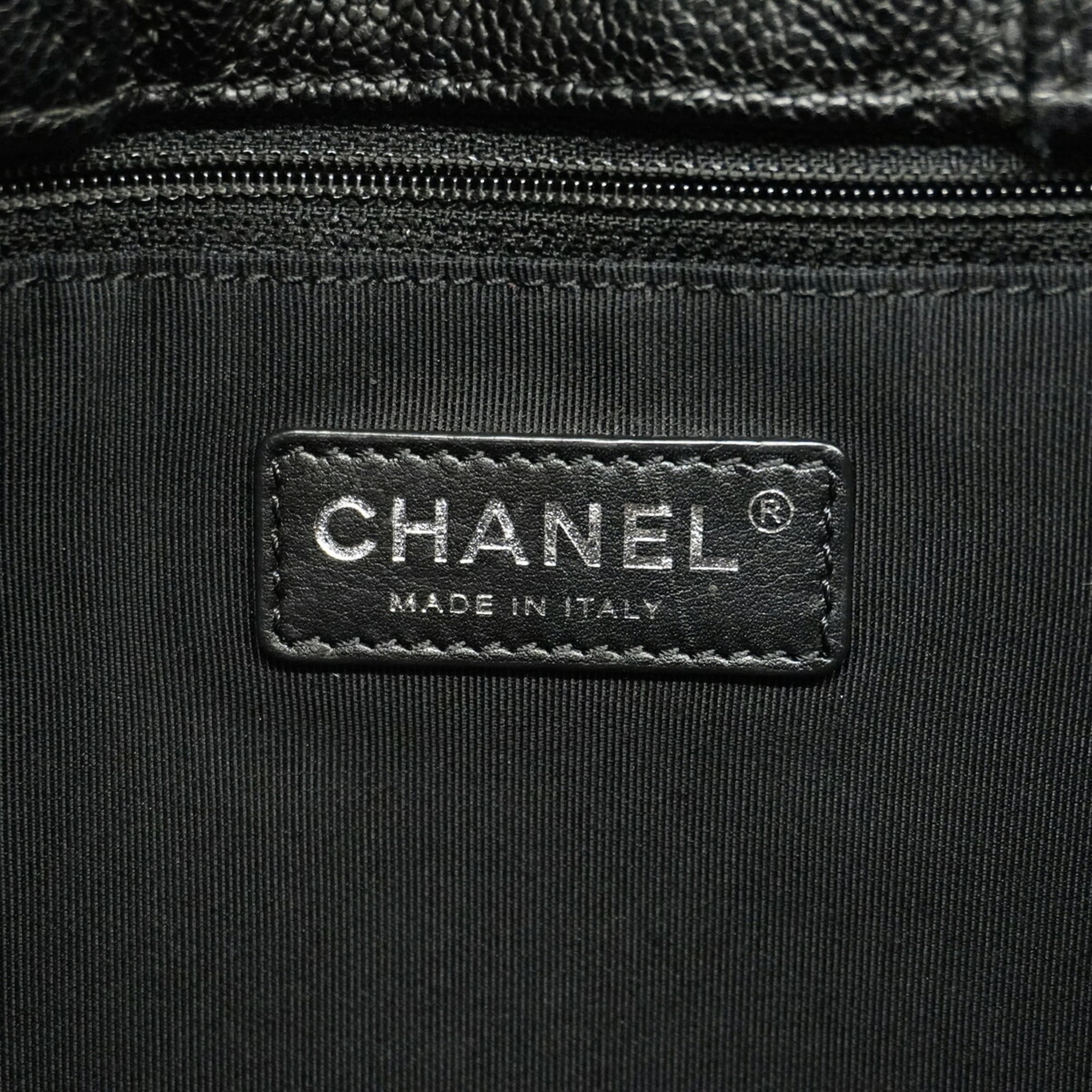 Chanel Black Grained Calfskin Tote Bag (Pre-Owned)
