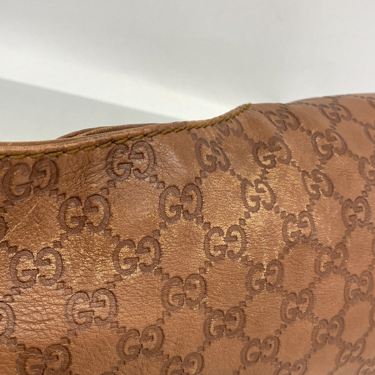 Gucci Brown Leather Shoulder Bag (Pre-Owned)