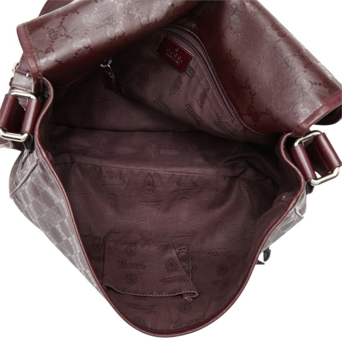 Gucci Red Color Wine Pvc Leather Messenger Bag Shoulder Bag (Pre-Owned)