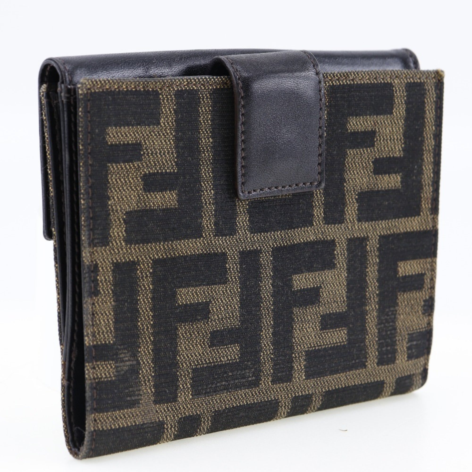 Fendi Brown Canvas Leather Wallet (Bi-Fold) (Pre-Owned)