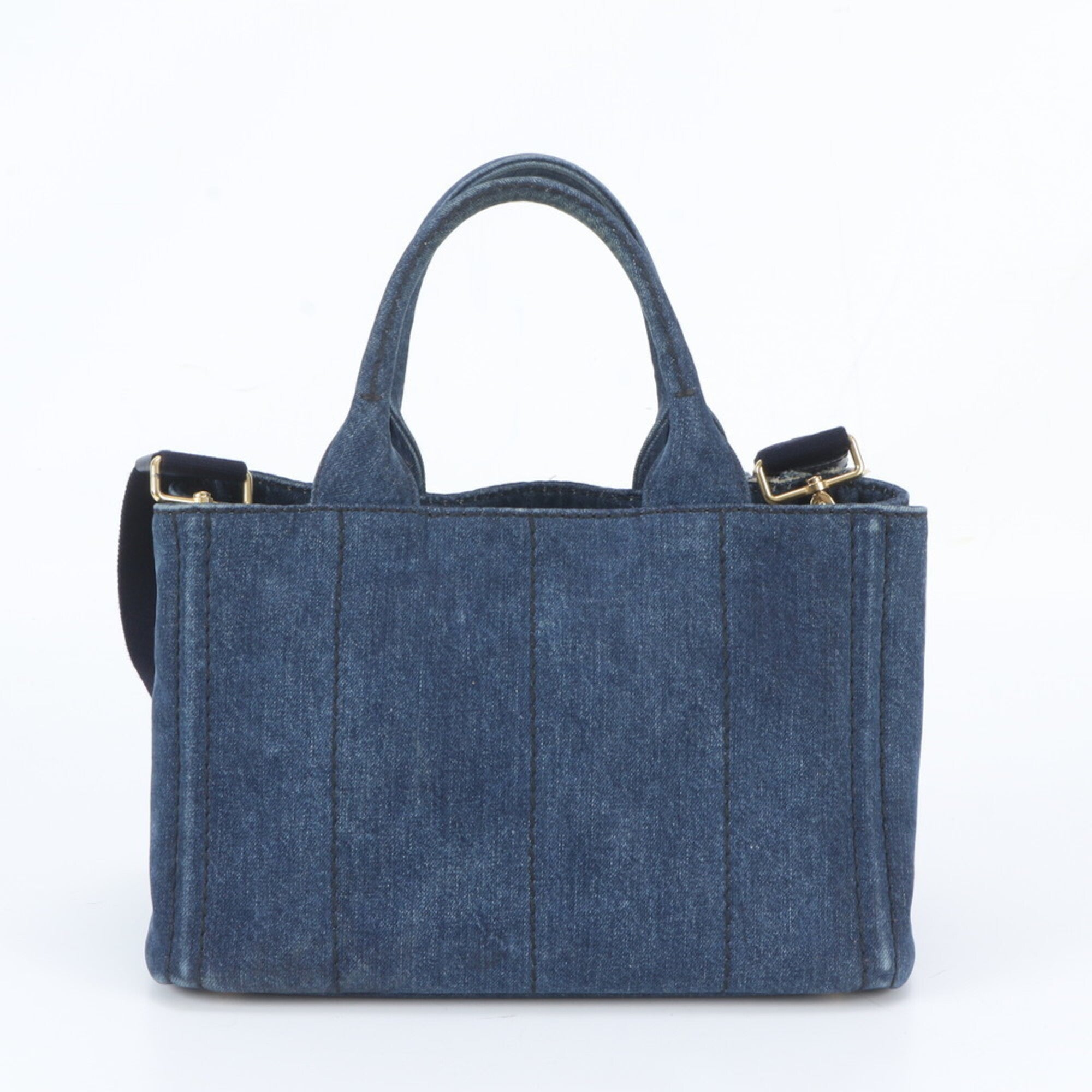Prada Dark Blue Handbag Shoulder Bag Tote Bag (Pre-Owned)