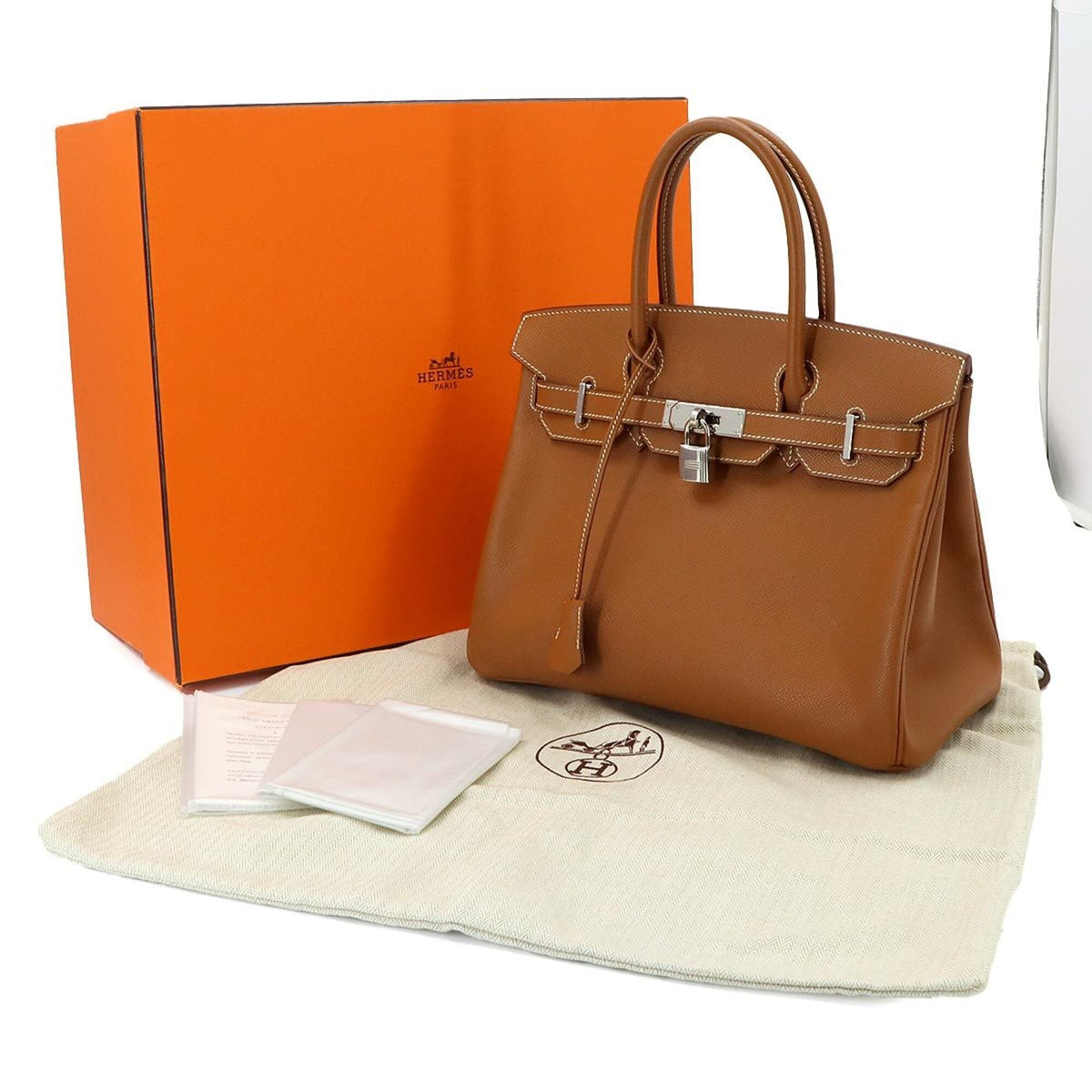 Hermes Gold Epsom Leather Handbag (Pre-Owned)