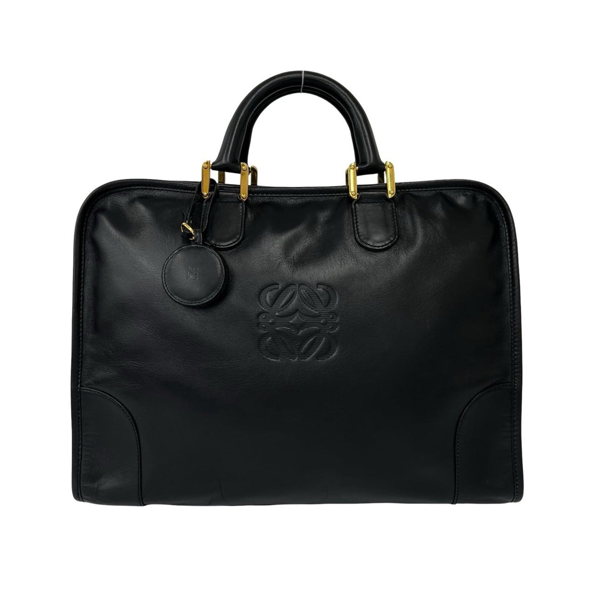 Loewe Black Leather Boston Bag Handbag (Pre-Owned)