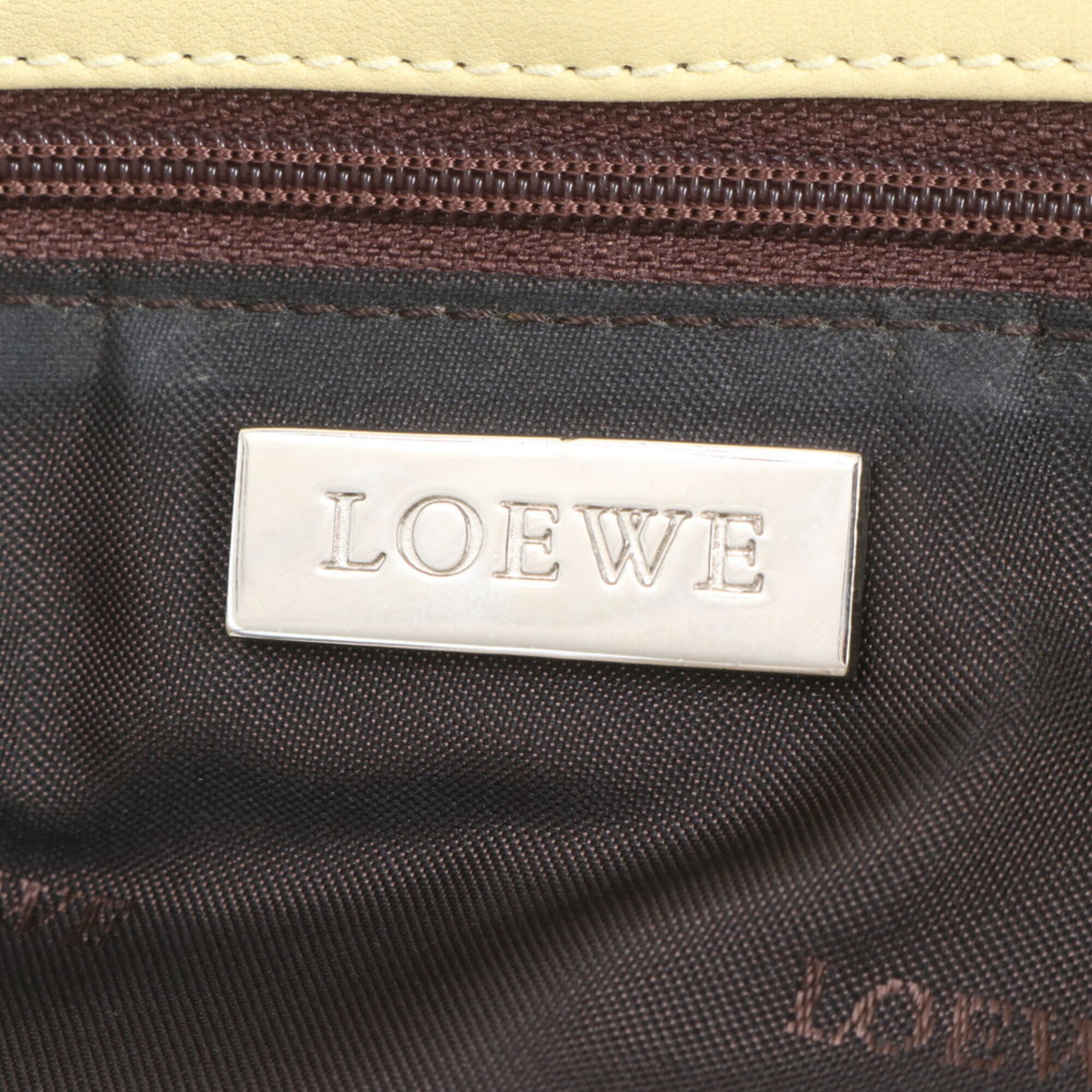 Loewe Cream Yellow Leather Handbag Tote Bag (Pre-Owned)
