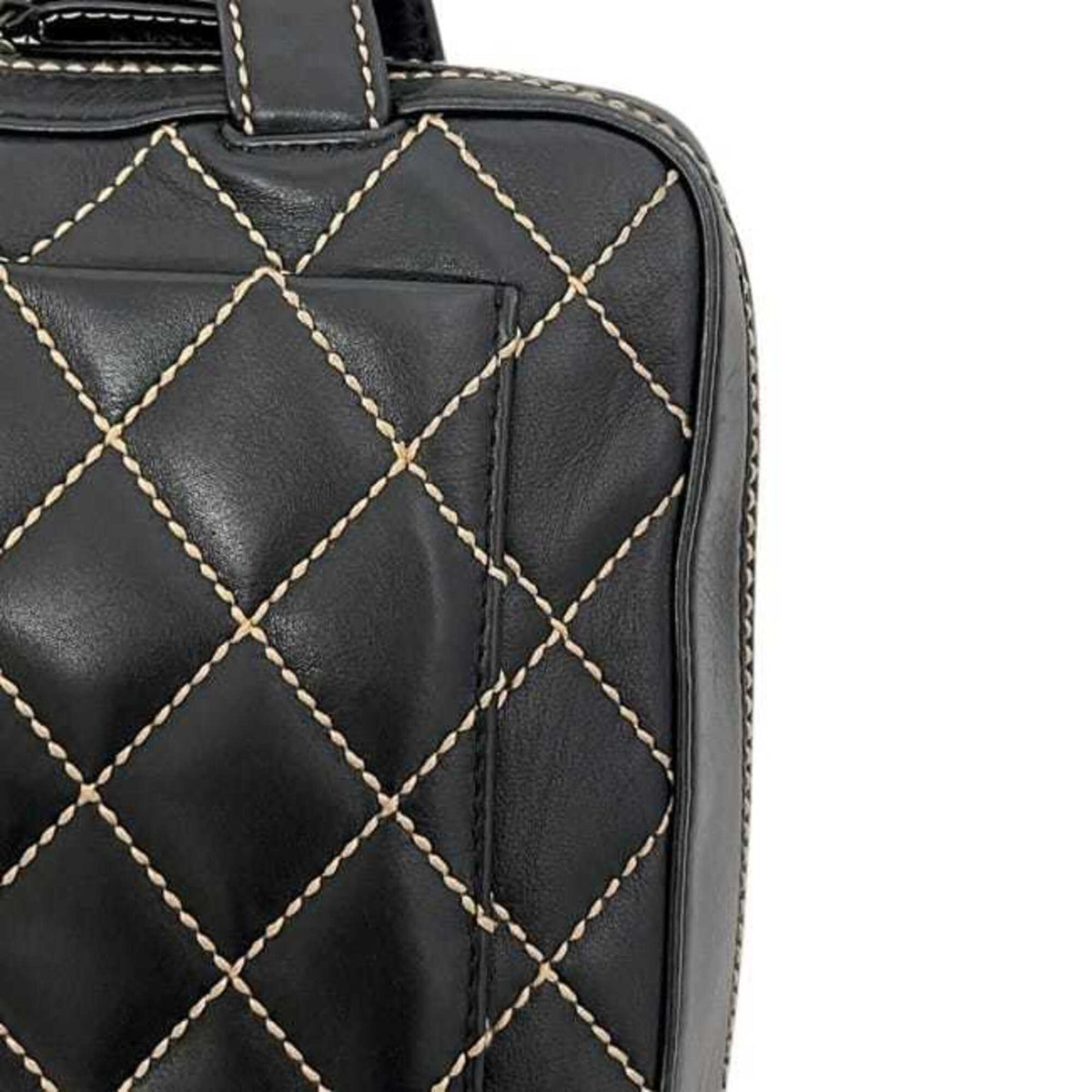 Chanel Black Leather Handbag Tote Bag (Pre-Owned)