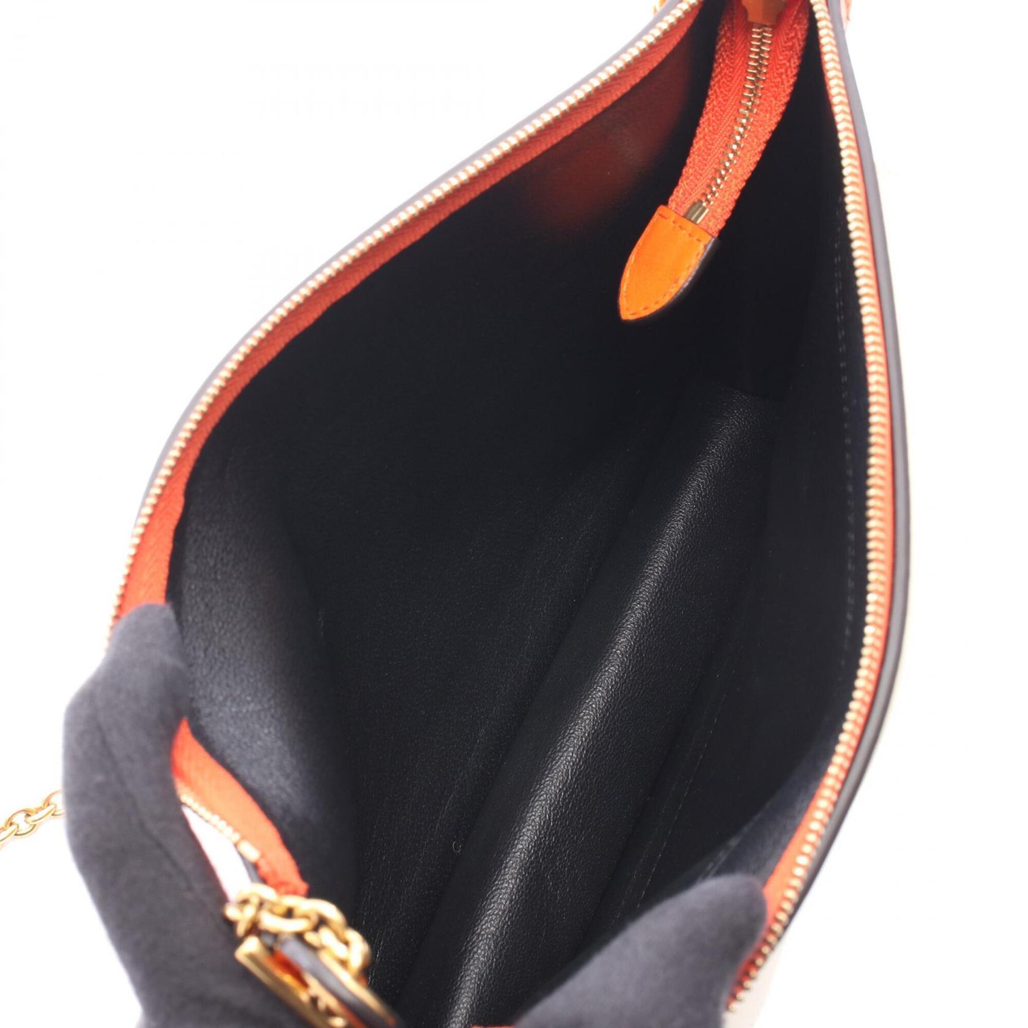 Celine Beige Orange Pink Leather Handbag Shoulder Bag (Pre-Owned)