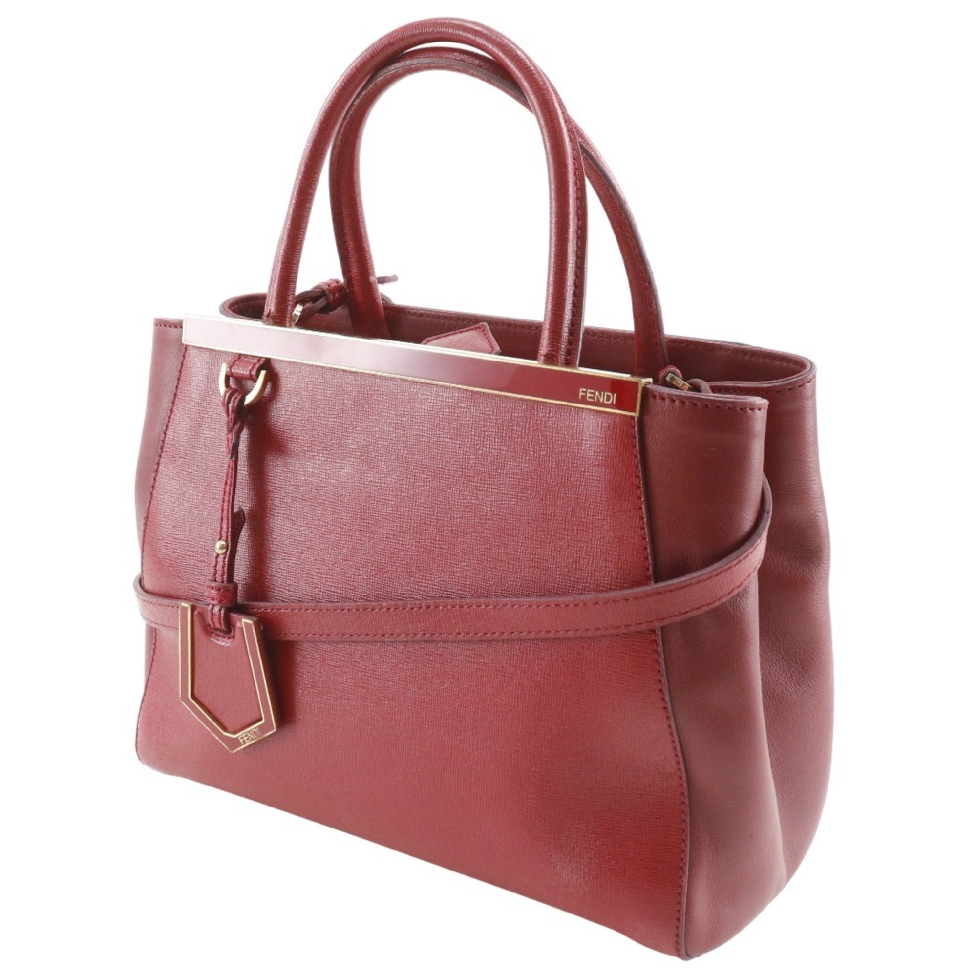 Fendi Red Color Leather Handbag (Pre-Owned)