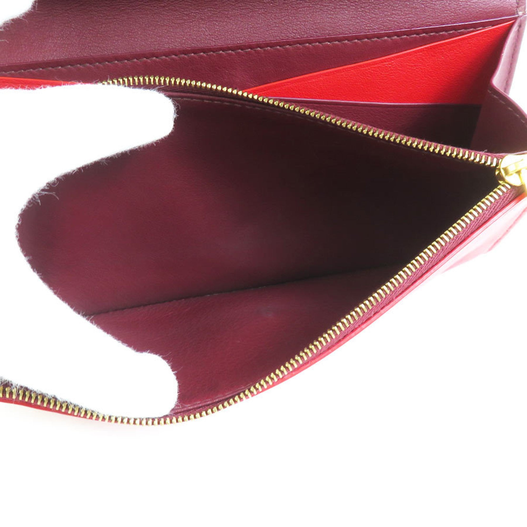 Bottega Veneta Bordeaux Red Color Leather Long Wallet (Bi-Fold) (Pre-Owned)