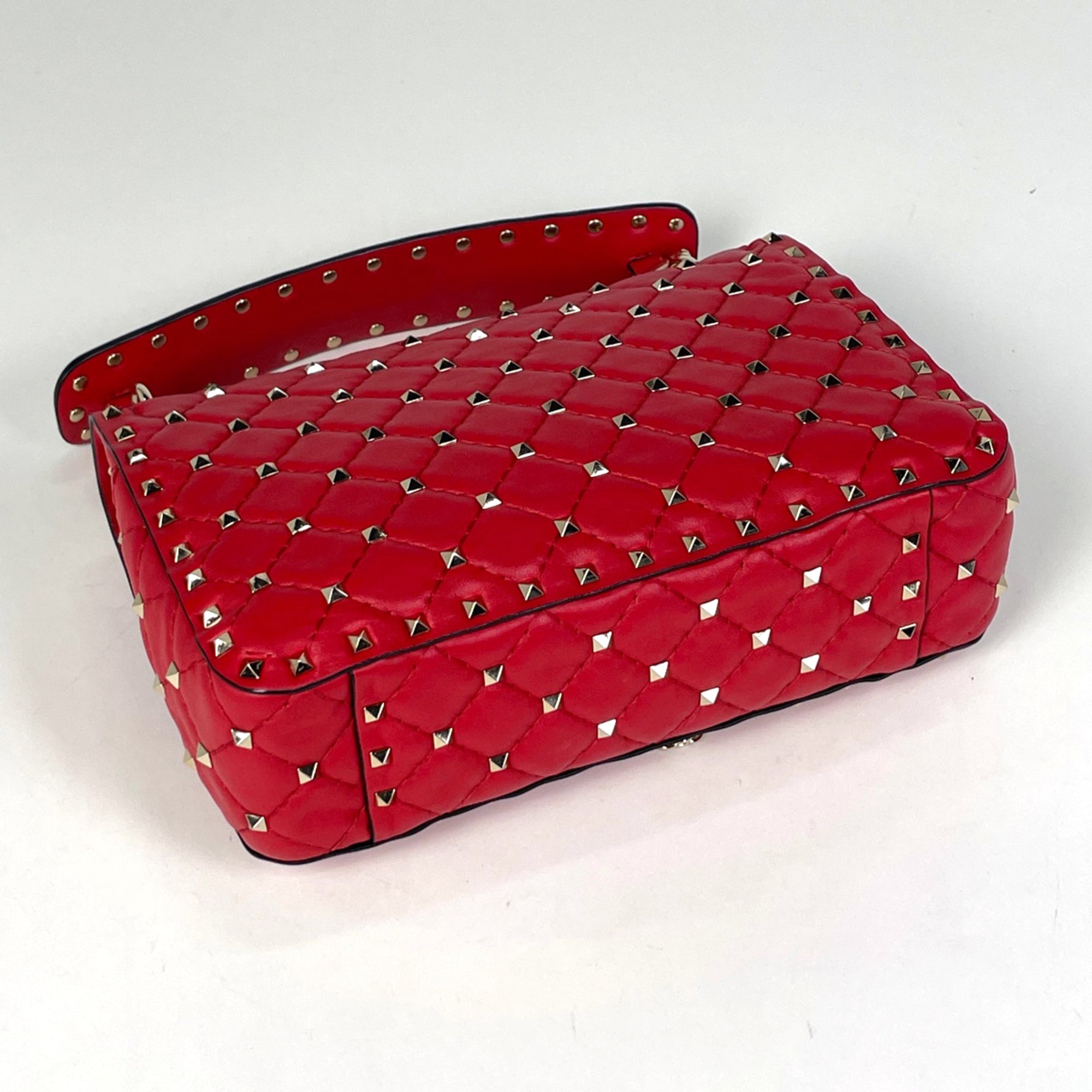Valentino Garavani Red Color Leather Handbag Shoulder Bag (Pre-Owned)