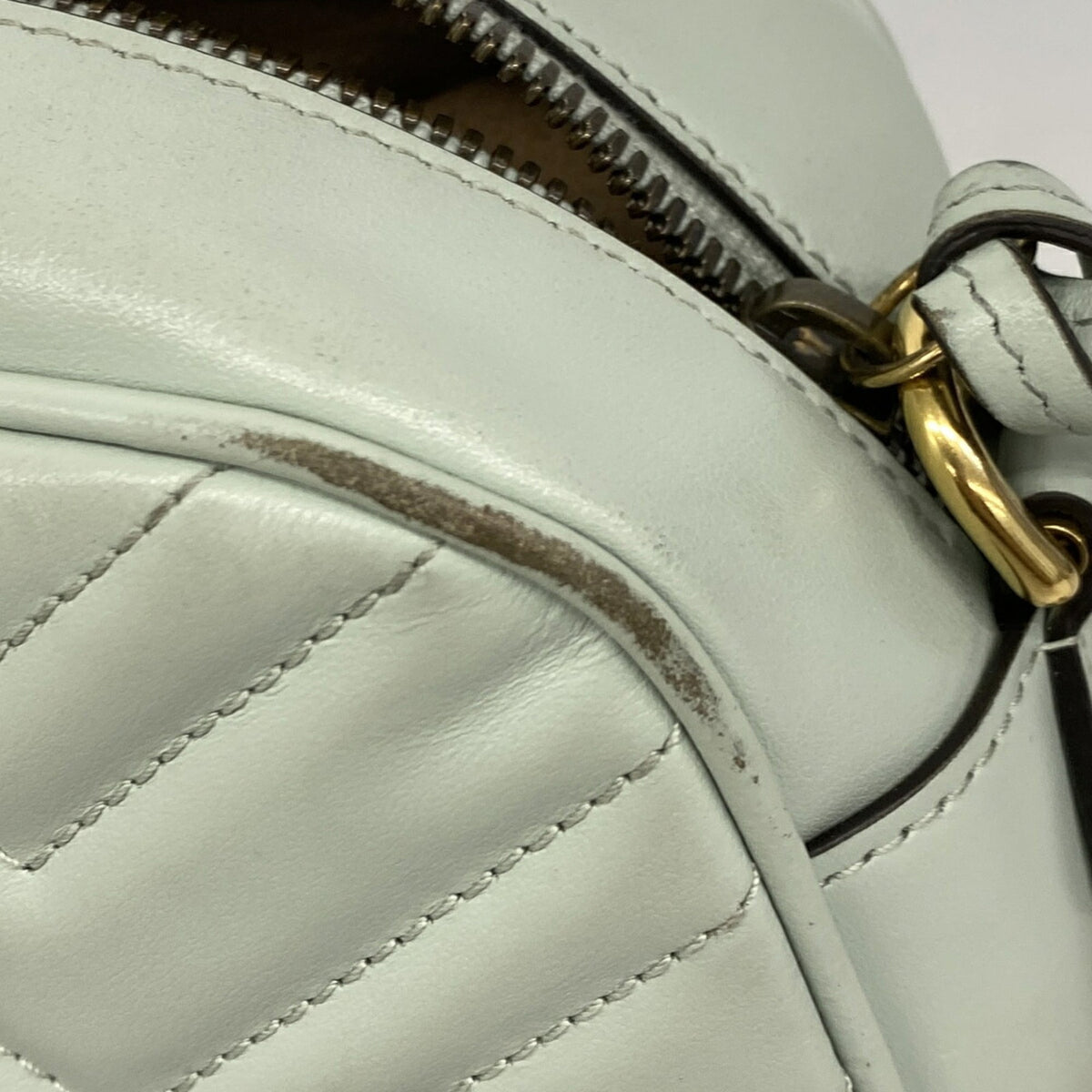 Gucci Pale Green Leather Shoulder Bag (Pre-Owned)