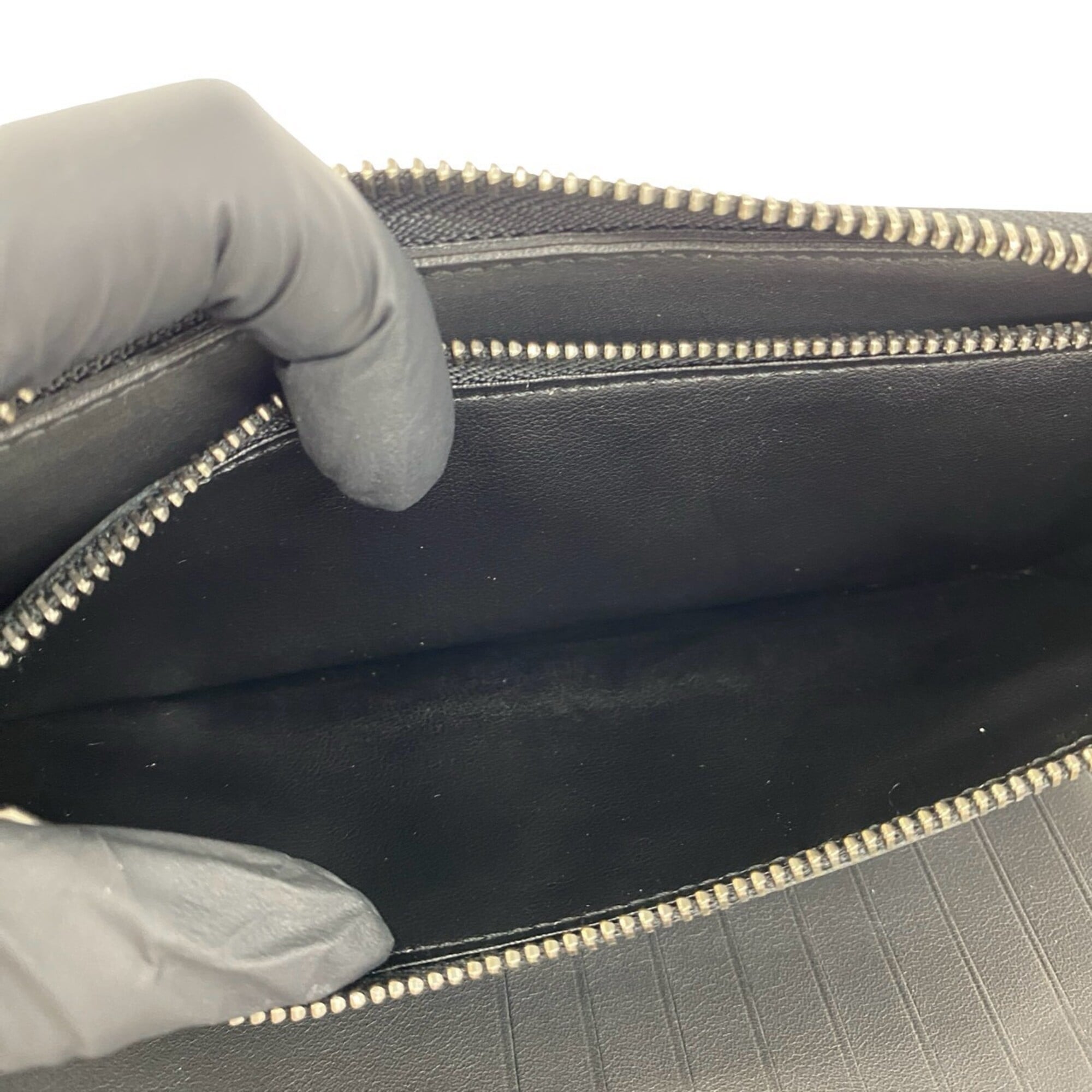 Louis Vuitton Black Leather Long Wallet (Bi-Fold) (Pre-Owned)