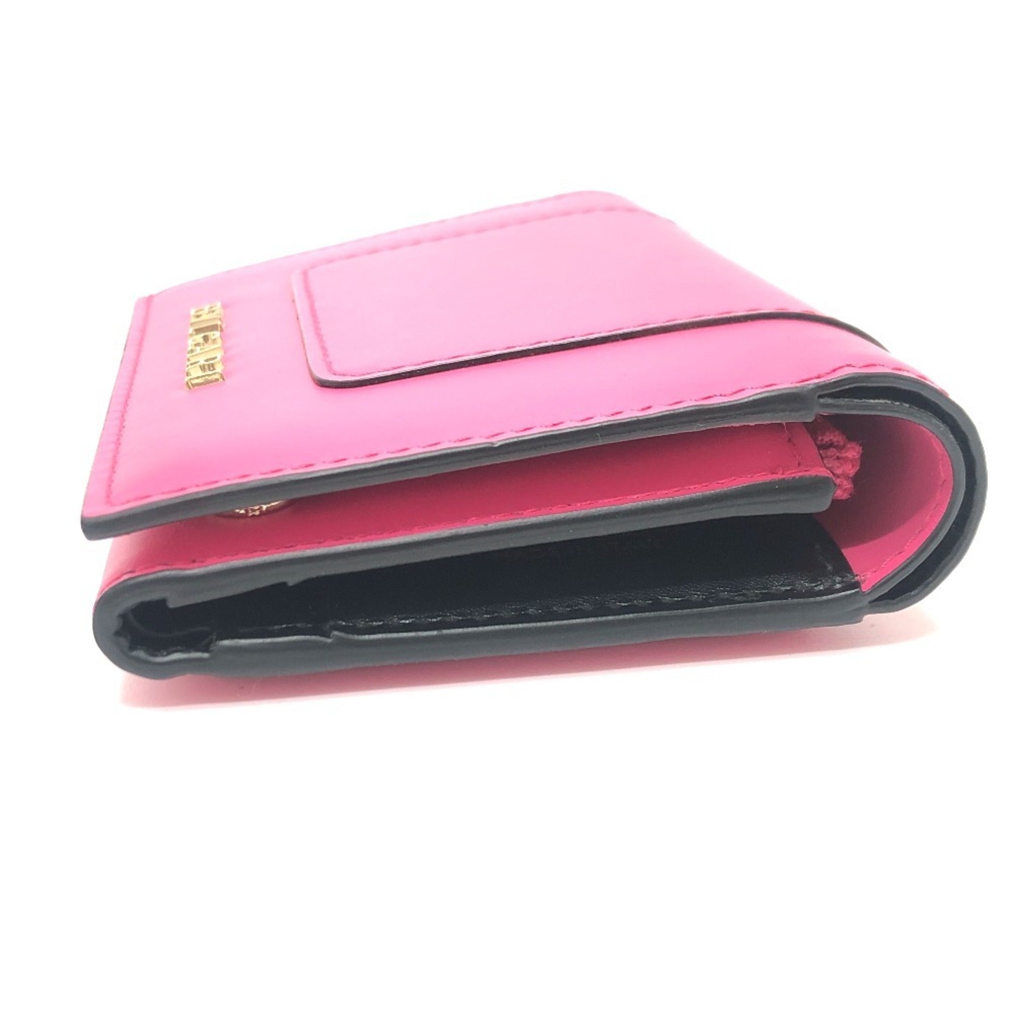 Bvlgari Black Pink Leather Wallet (Tri-Fold) (Pre-Owned)