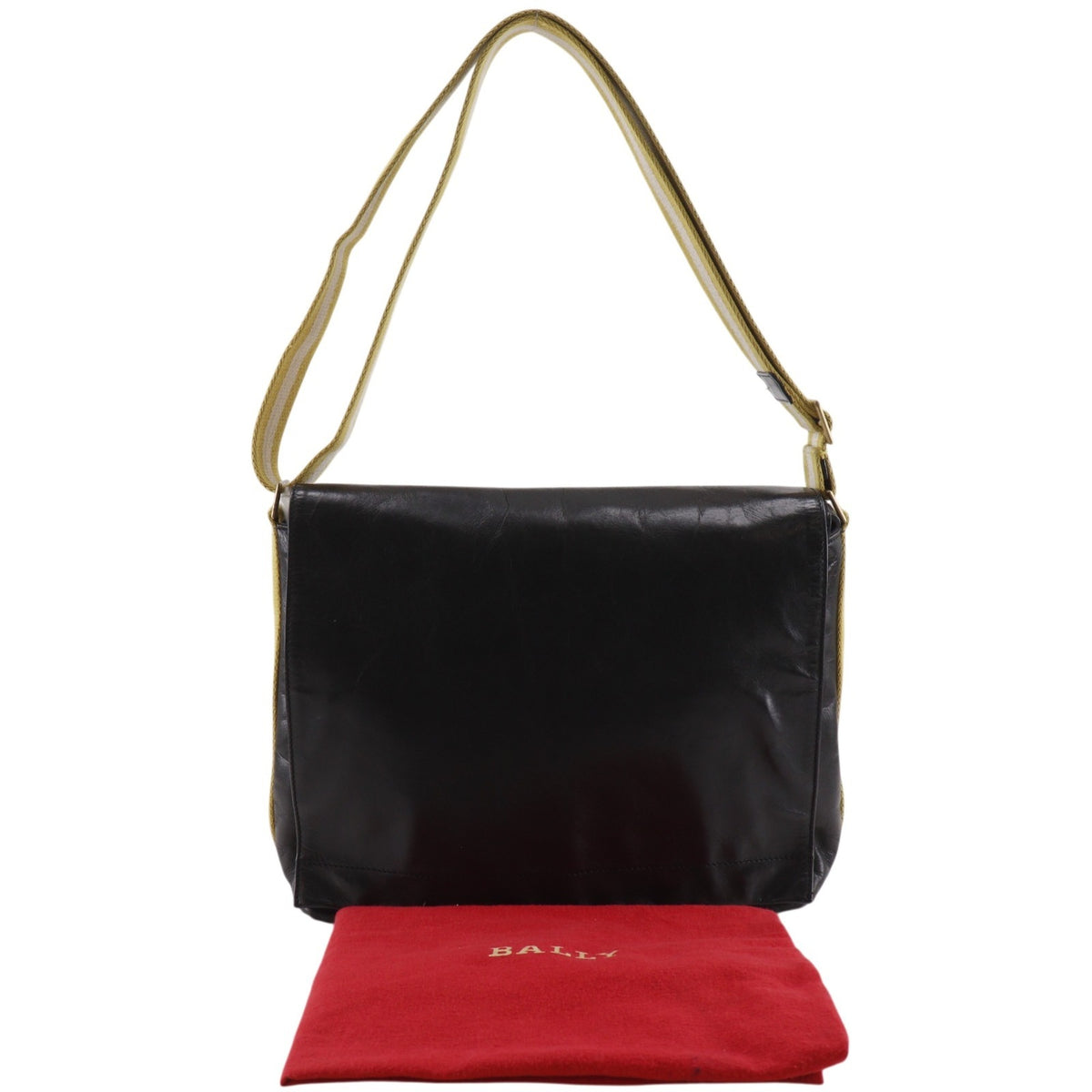 Bally Black Yellow Leather Shoulder Bag (Pre-Owned)