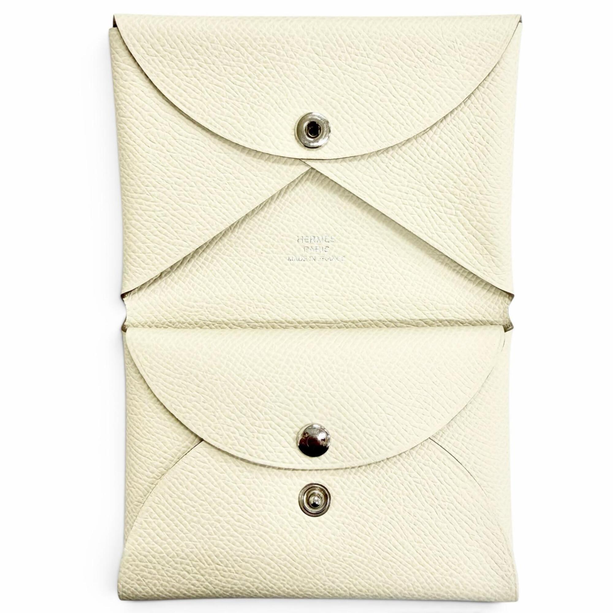 Hermes Silver Epsom Leather Coin Purse/Coin Case (Pre-Owned)