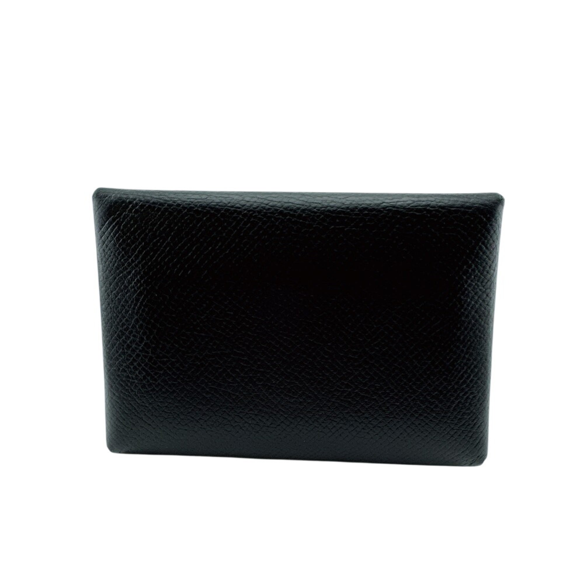 Hermes Black Leather Coin Purse/Coin Case (Pre-Owned)