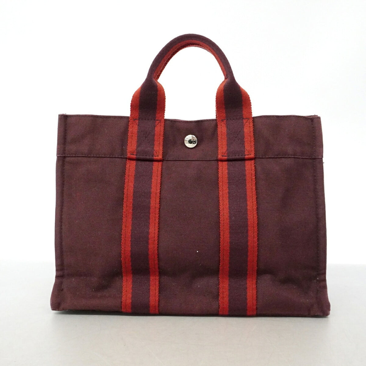 Hermes Brown Canvas Tote Bag (Pre-Owned)